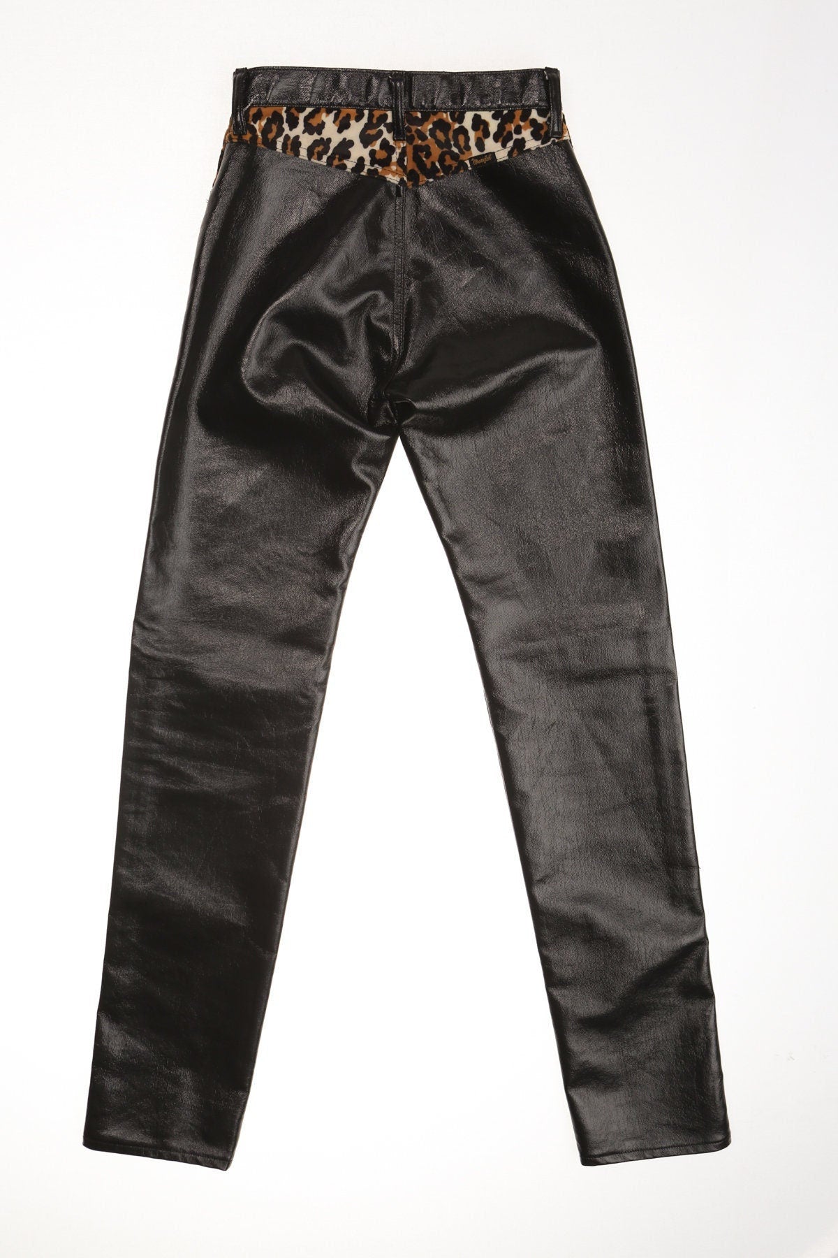 Wrangler black nylon pants leopard print vintage western y2k cheetah