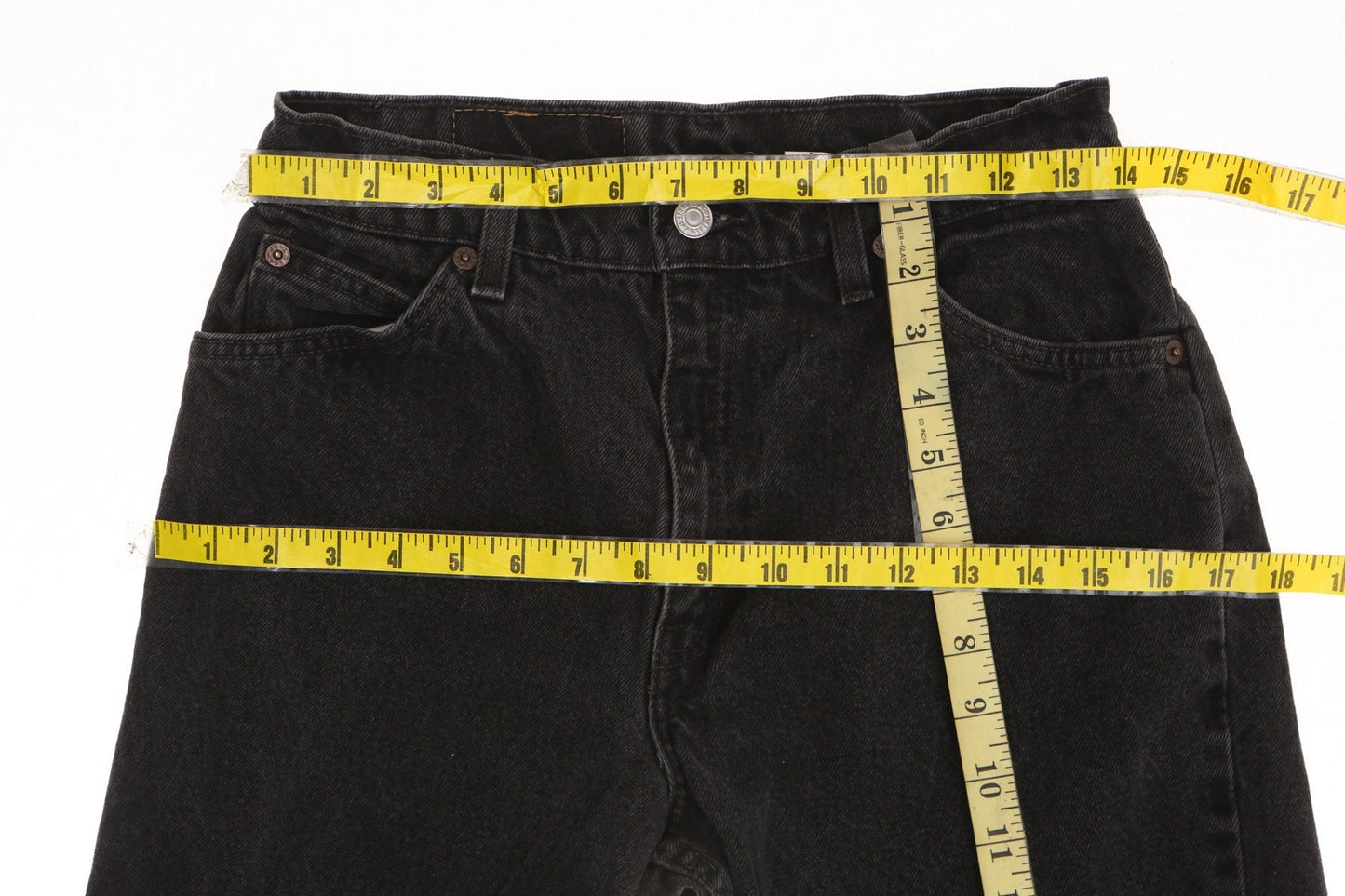 Vintage black levi's jeans 90's 950 women high waist relaxed fit tapered leg denim pants