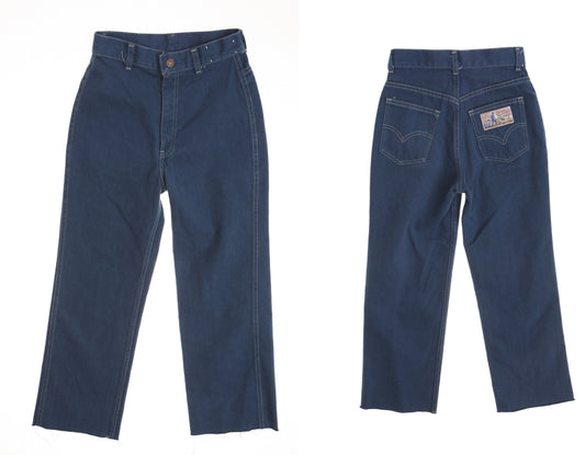 Vintage women 70's levi's pants casual blue high waist cut off