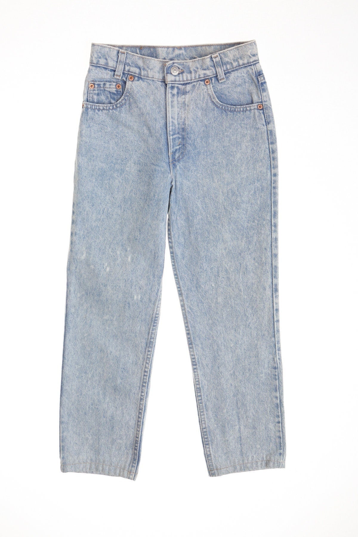 Vintage 90's high waist jeans levi's stonewashed blue white women rare denim pants