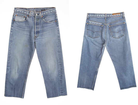 501 levi's denim pants jeans costume made 90's lace high waist buzz 18