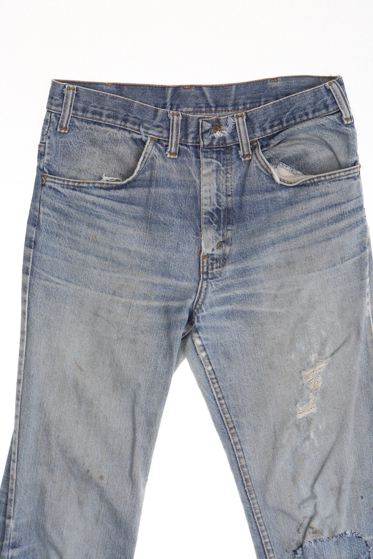 Vintage 517 70's jeans levi's denim pants hippie bell bottom light wash