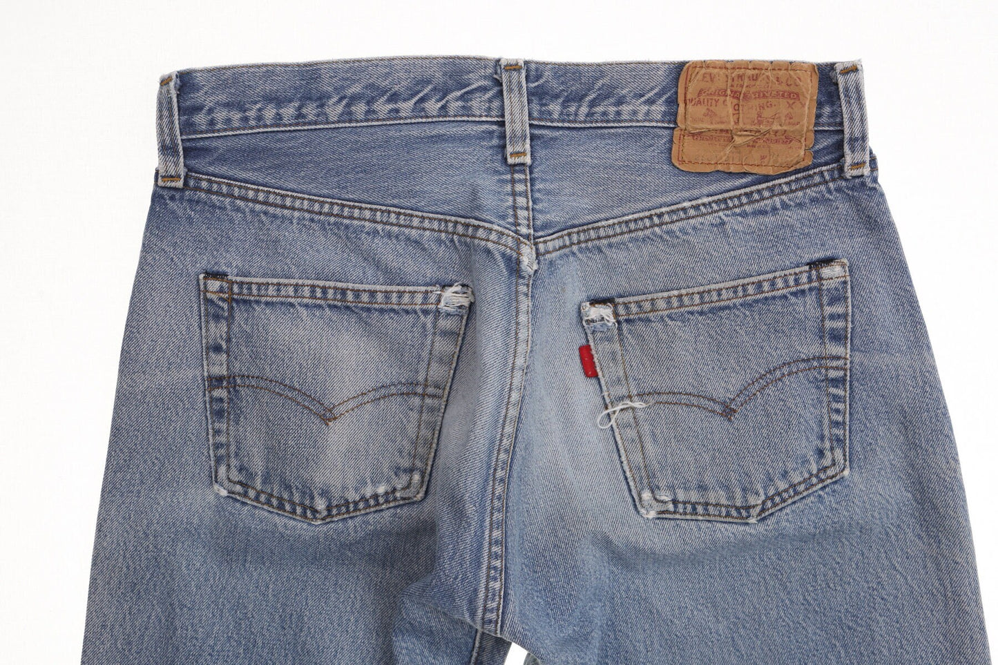 501 levi's vintage jeans denim pants 90's 80's light wash made in usa