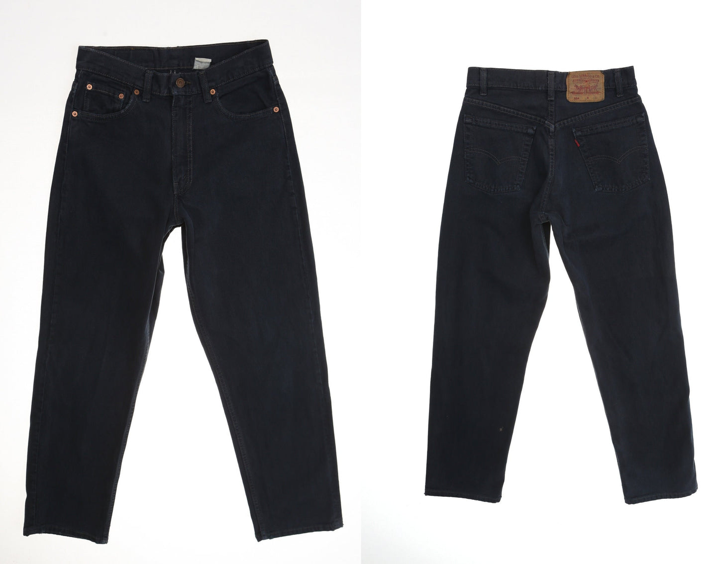 Vintage 554 levi's jeans black high waist made in usa 90's 28 waist rare