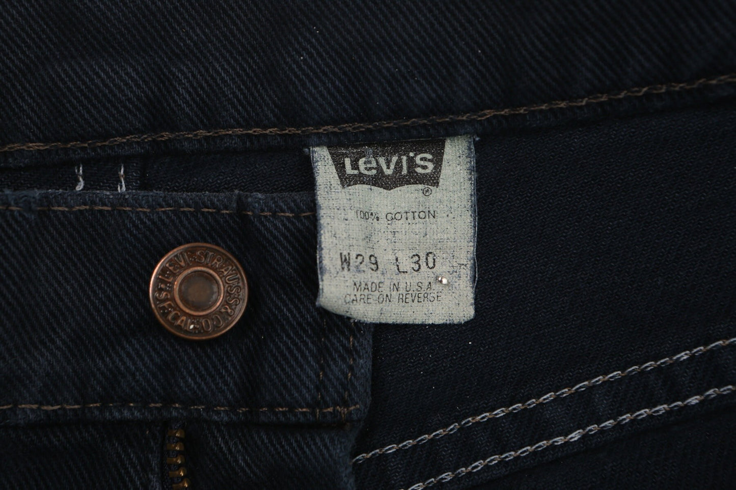 Vintage 554 levi's jeans black high waist made in usa 90's 28 waist rare