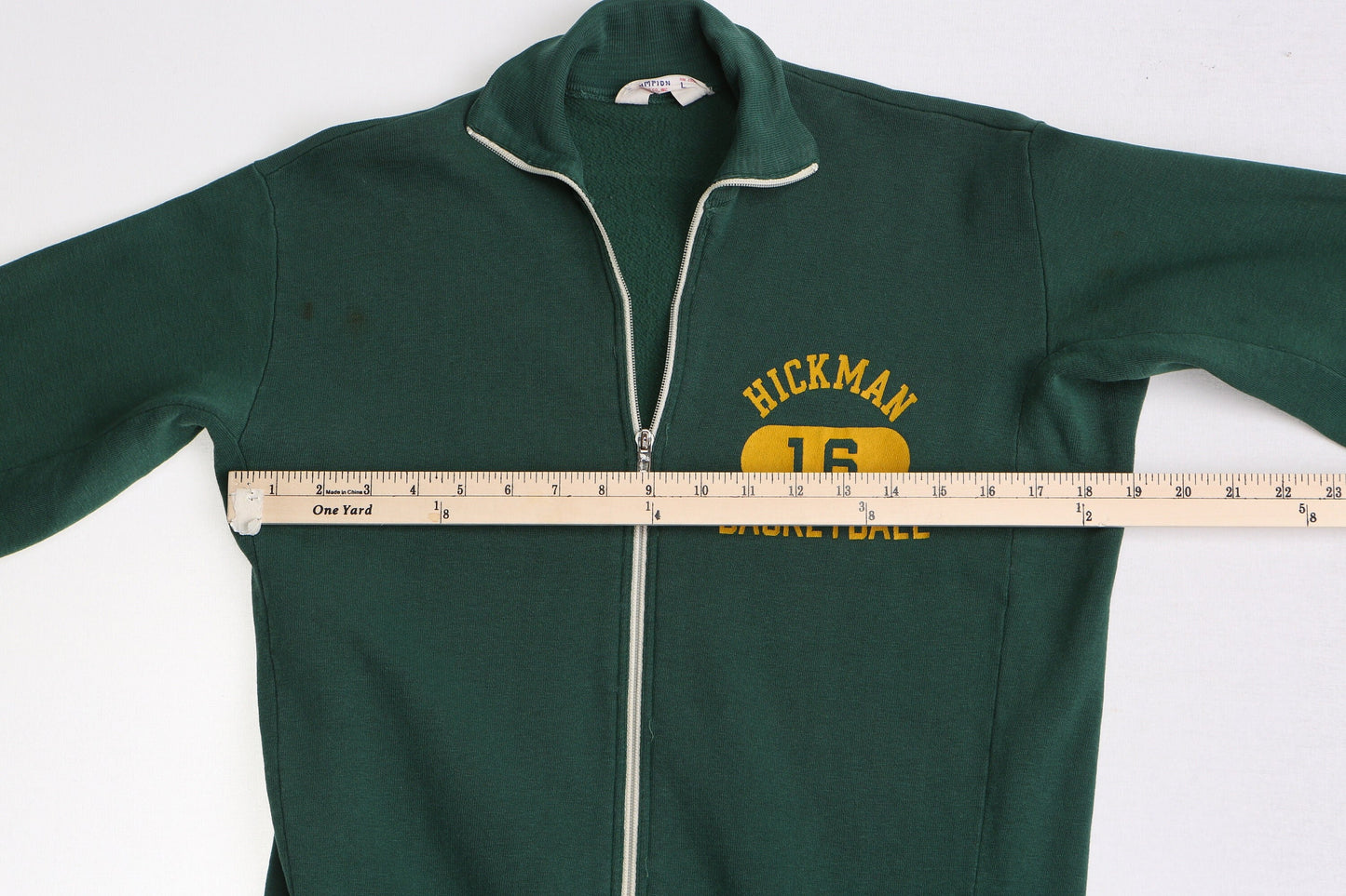 Vintage champion track jogging top jacket green baskeball hickman 16