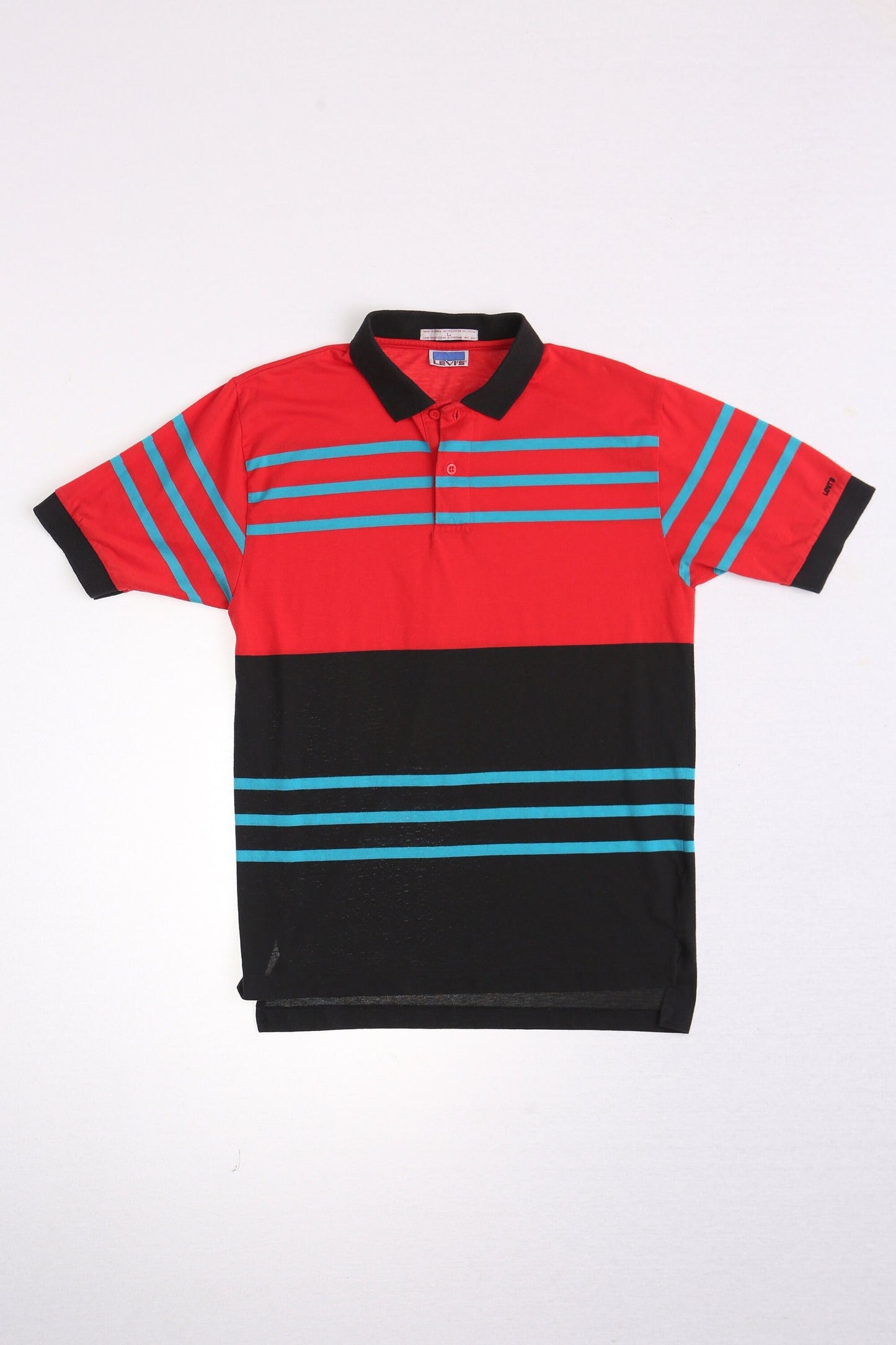 Vintage levi's t-shirt shirt button up striped red polo tennis men