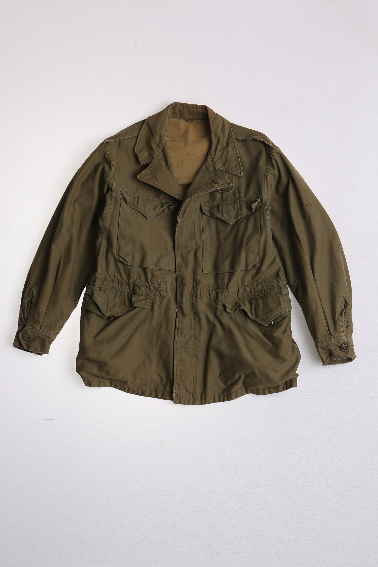 Vintage military 40's jacket field world war 2 olive green men army m 43 vietnam 70's