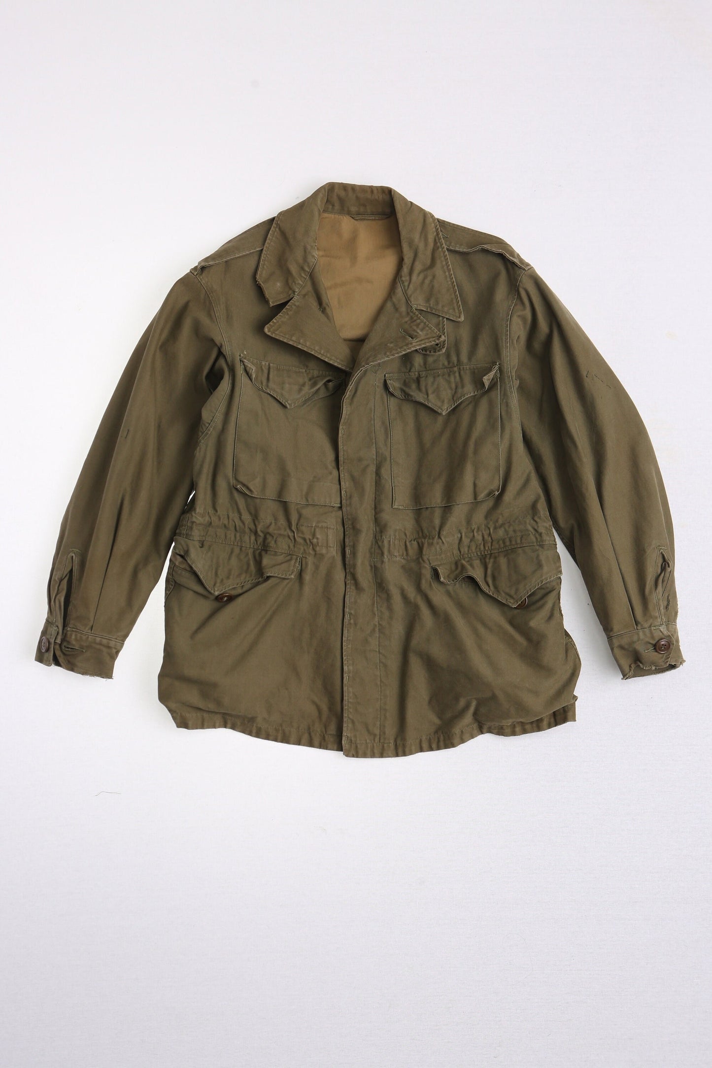 Vintage military 40's jacket field world war 2 olive green men army m 43 vietnam 70's