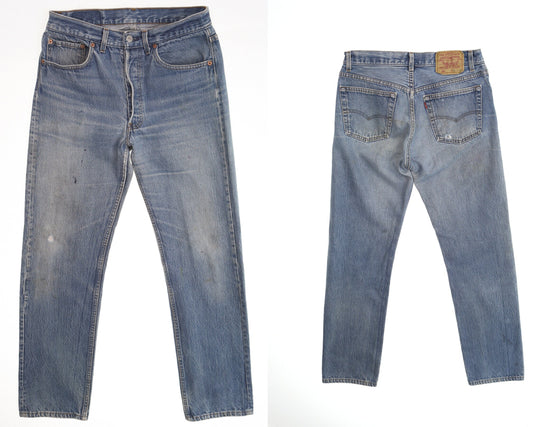 Vintage levi's 501 blue denim pants made in usa xx high waist 90's
