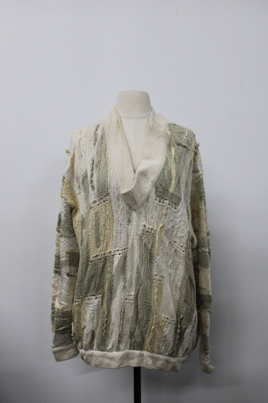 V neck coogi made in australia caradise size m white beige colored men cardigan sweater