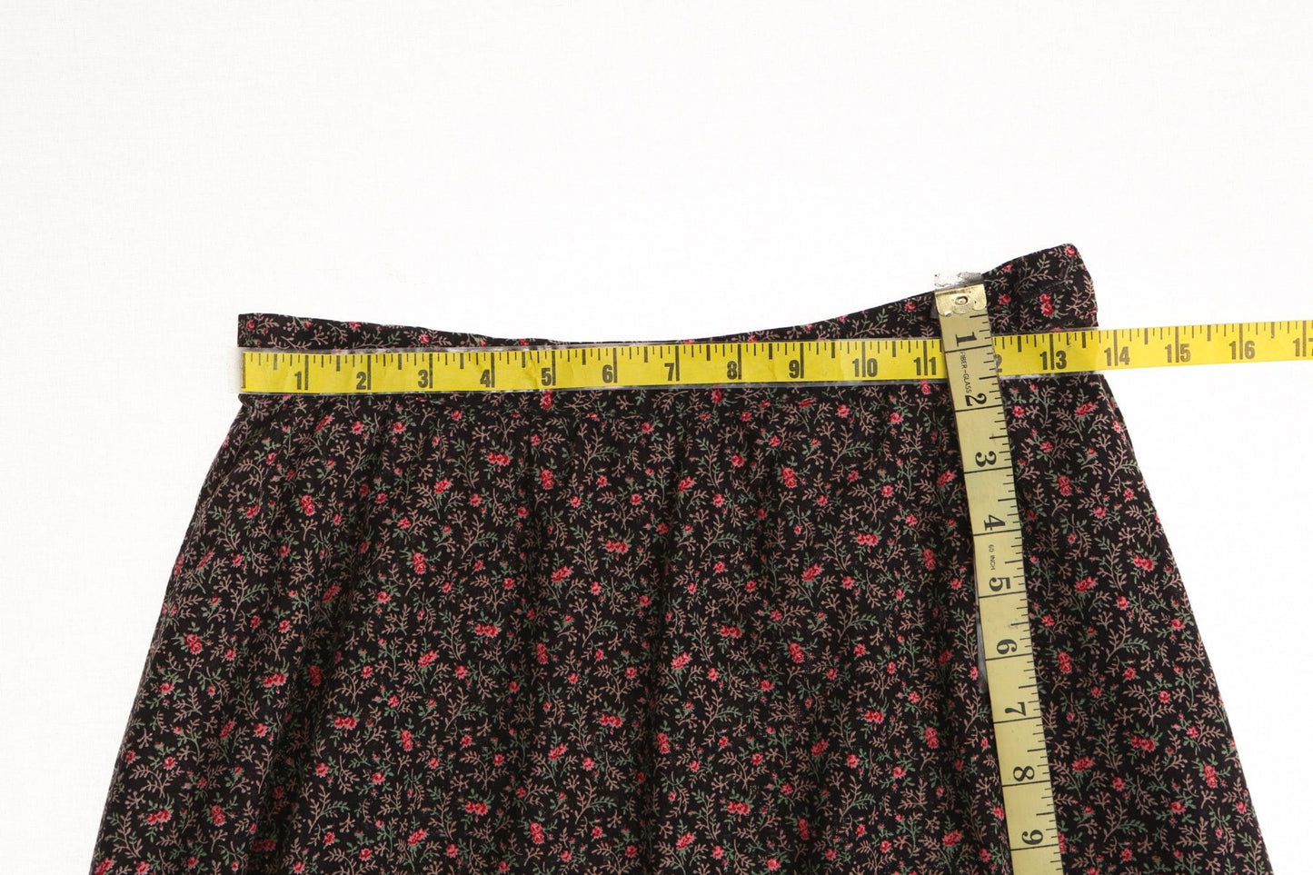Vintage women floral print brown summer 80's 70's skirt peasant 50's