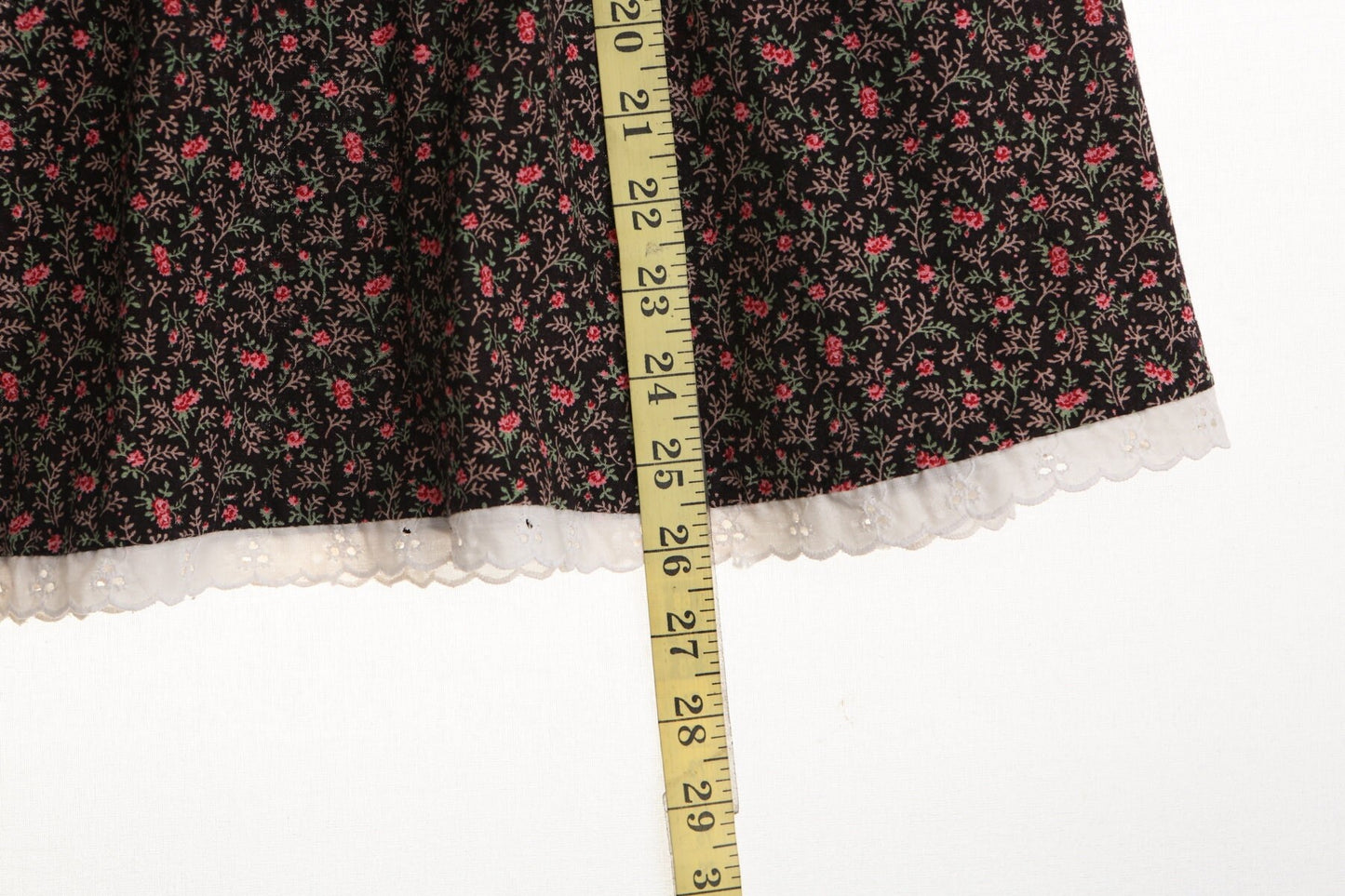 Vintage women floral print brown summer 80's 70's skirt peasant 50's