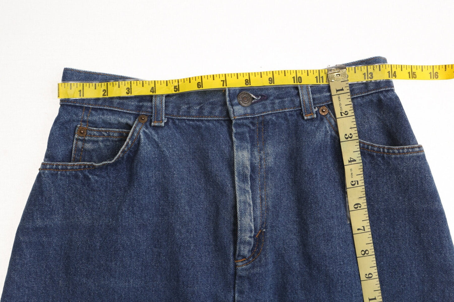 Vintage levi's denim skirt blue jean women 90's medium wash western white tab