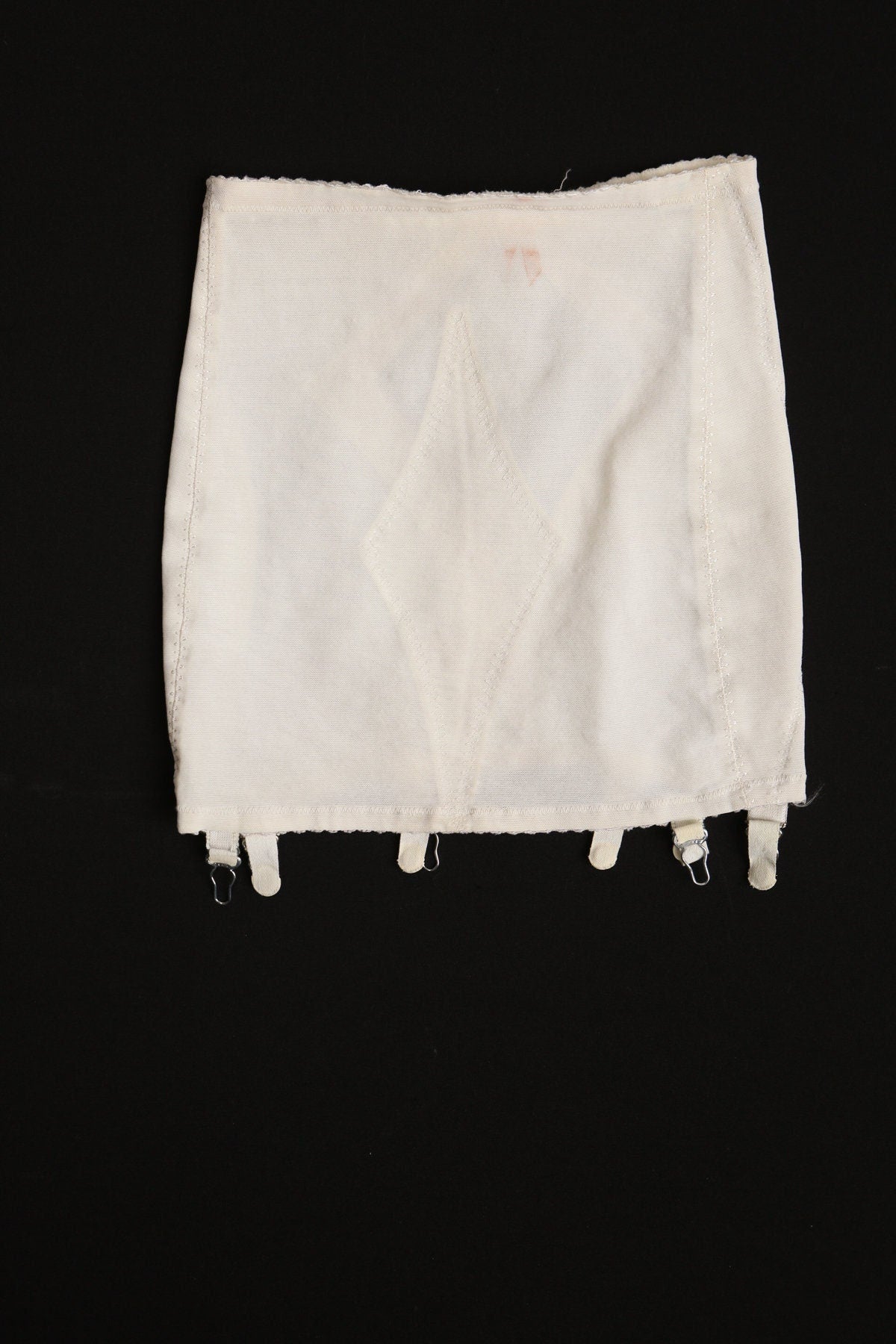 Vintage women lingerie skirt white spandex strap garter 50's