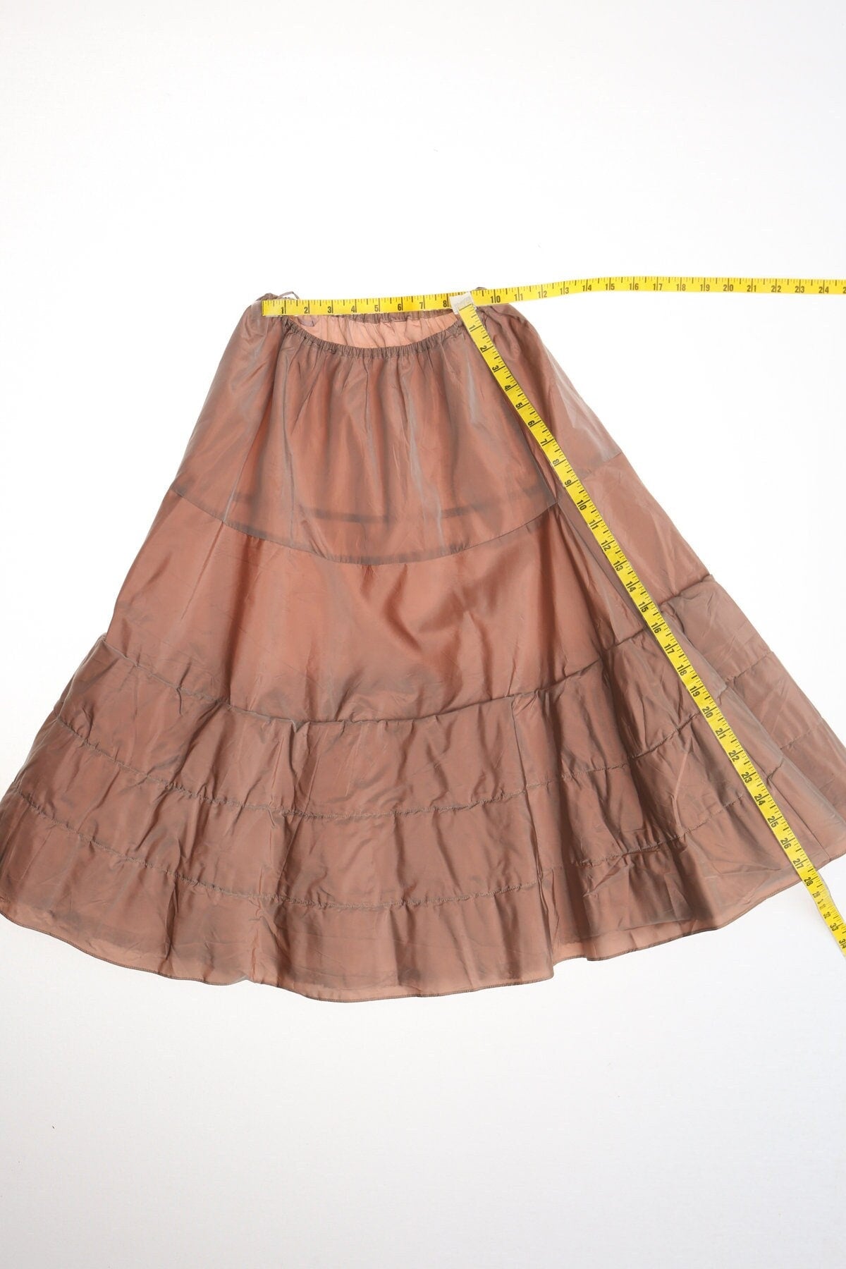 Vintage brown slip skirt women 50's poly retro rockabilly