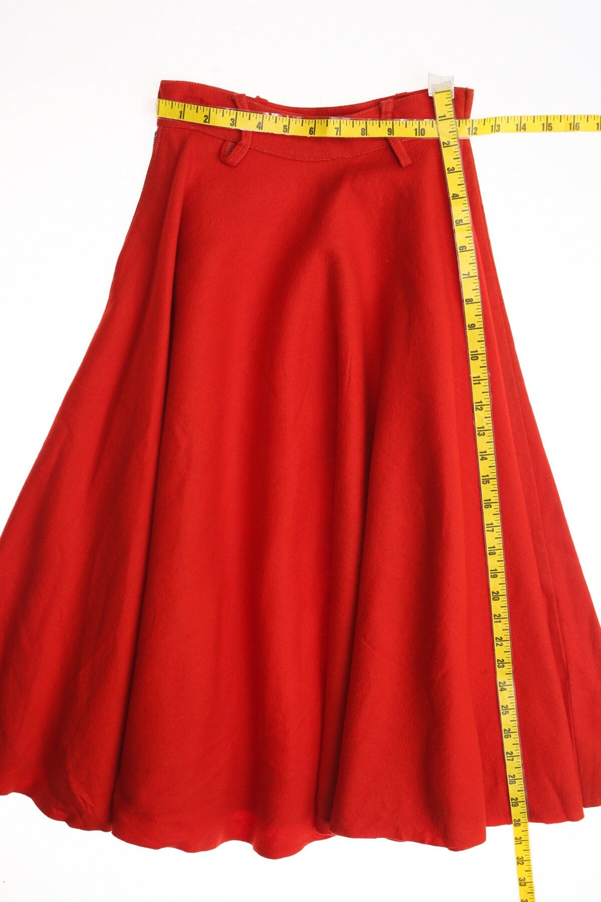 Vintage red rockabilly 50's circle poodle skirt women 40's rock and roll