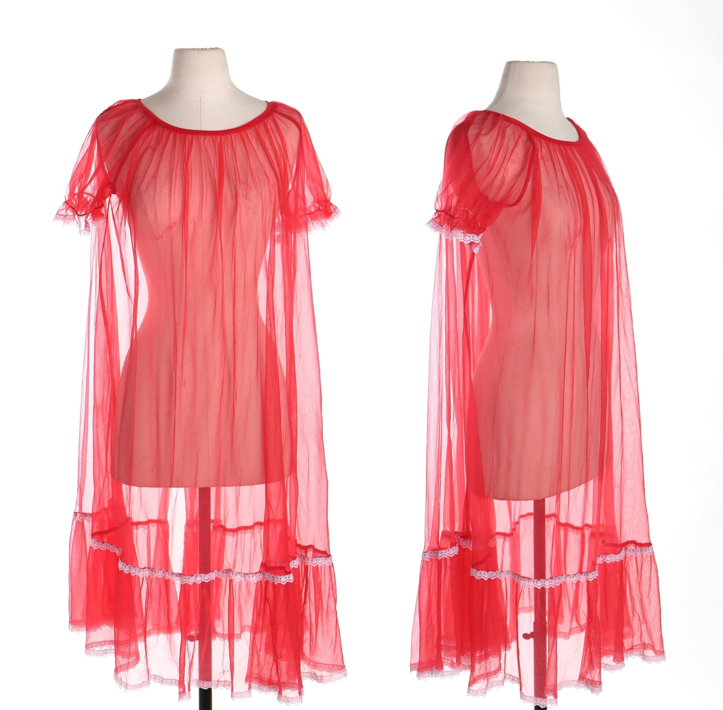 Vintage women slip nighgown dress 60's 70's 80's sexy lace