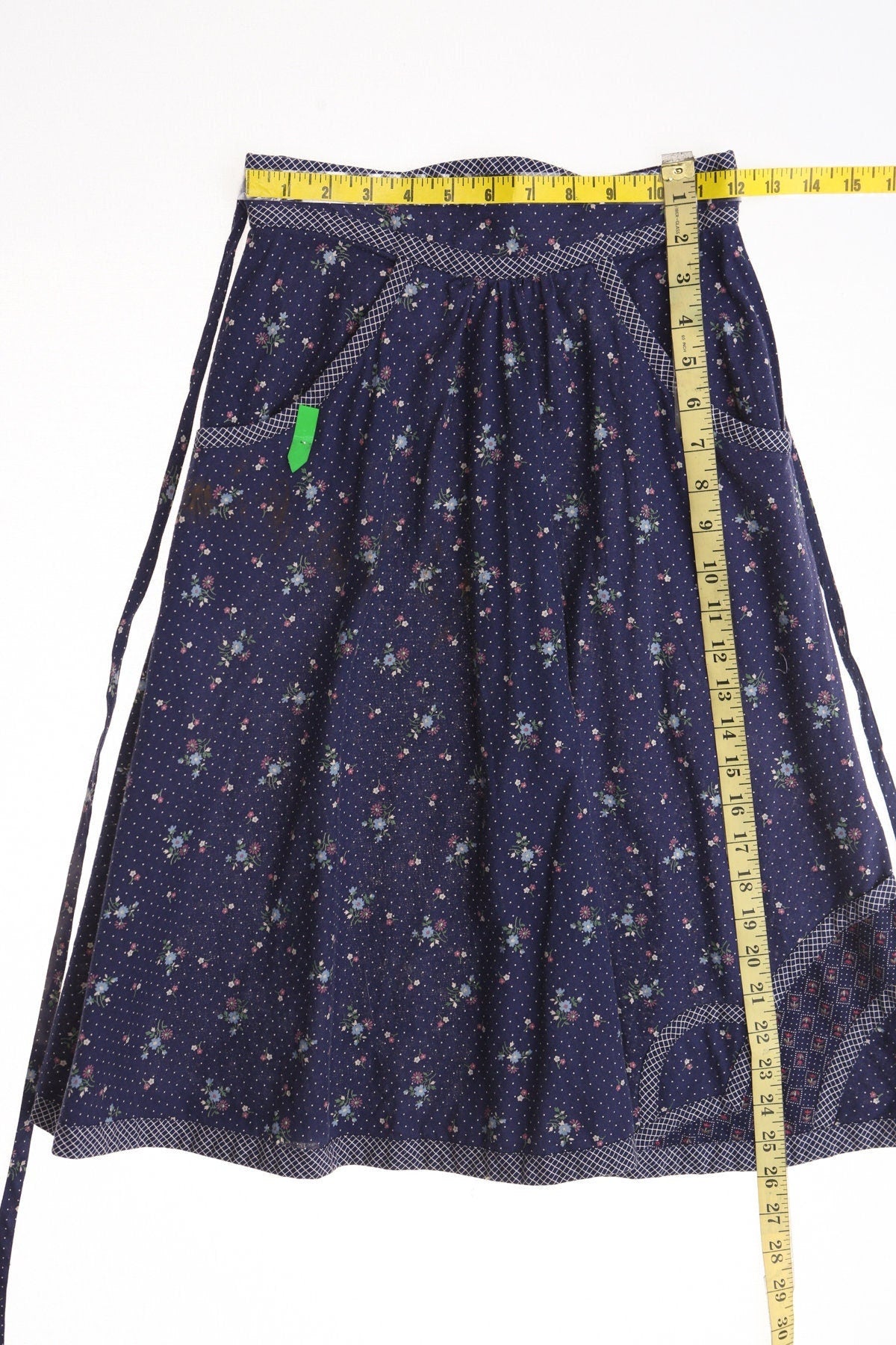 Vintage blue floral print gunne sax women skirt prairie 70's boho patchwork