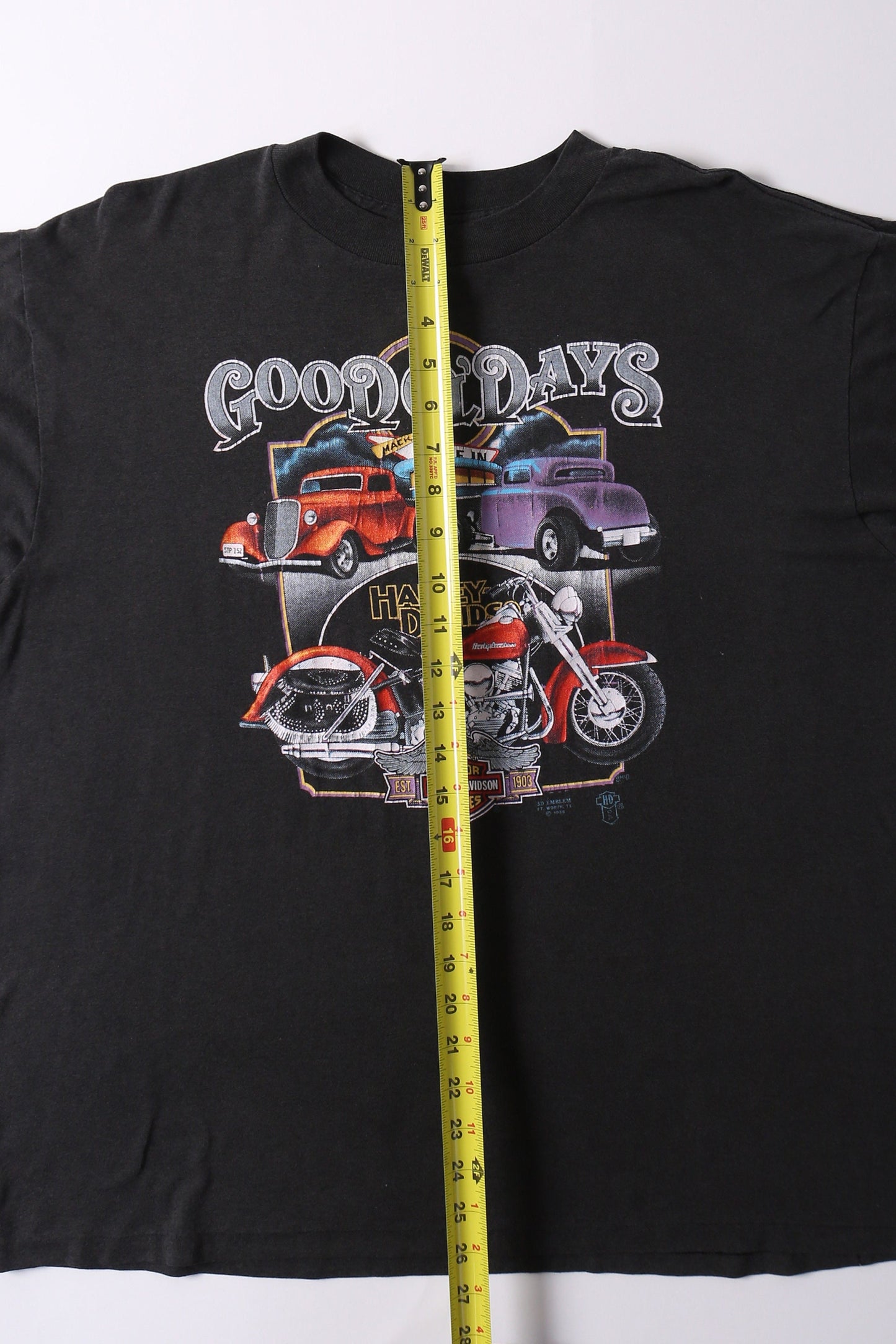 Vintage black harley davidson t-shirt biker motorcycles hot road drive in ビンテージ シャツ t-シャツ