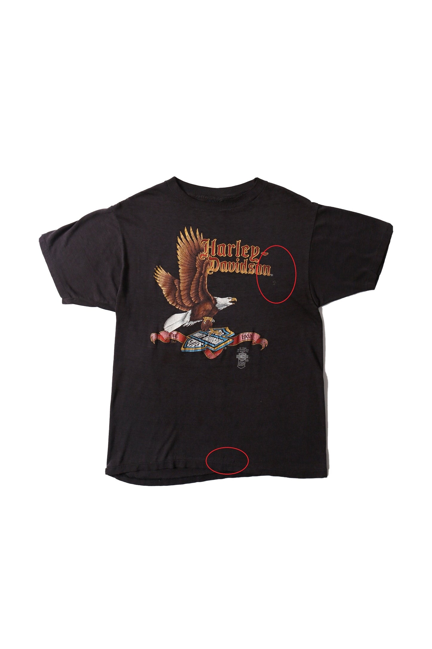 Vintage harley davidson t-shirt biker motorcycles black tin fabric 3d emblem eagle t-シャツ シャツ ビンテージ