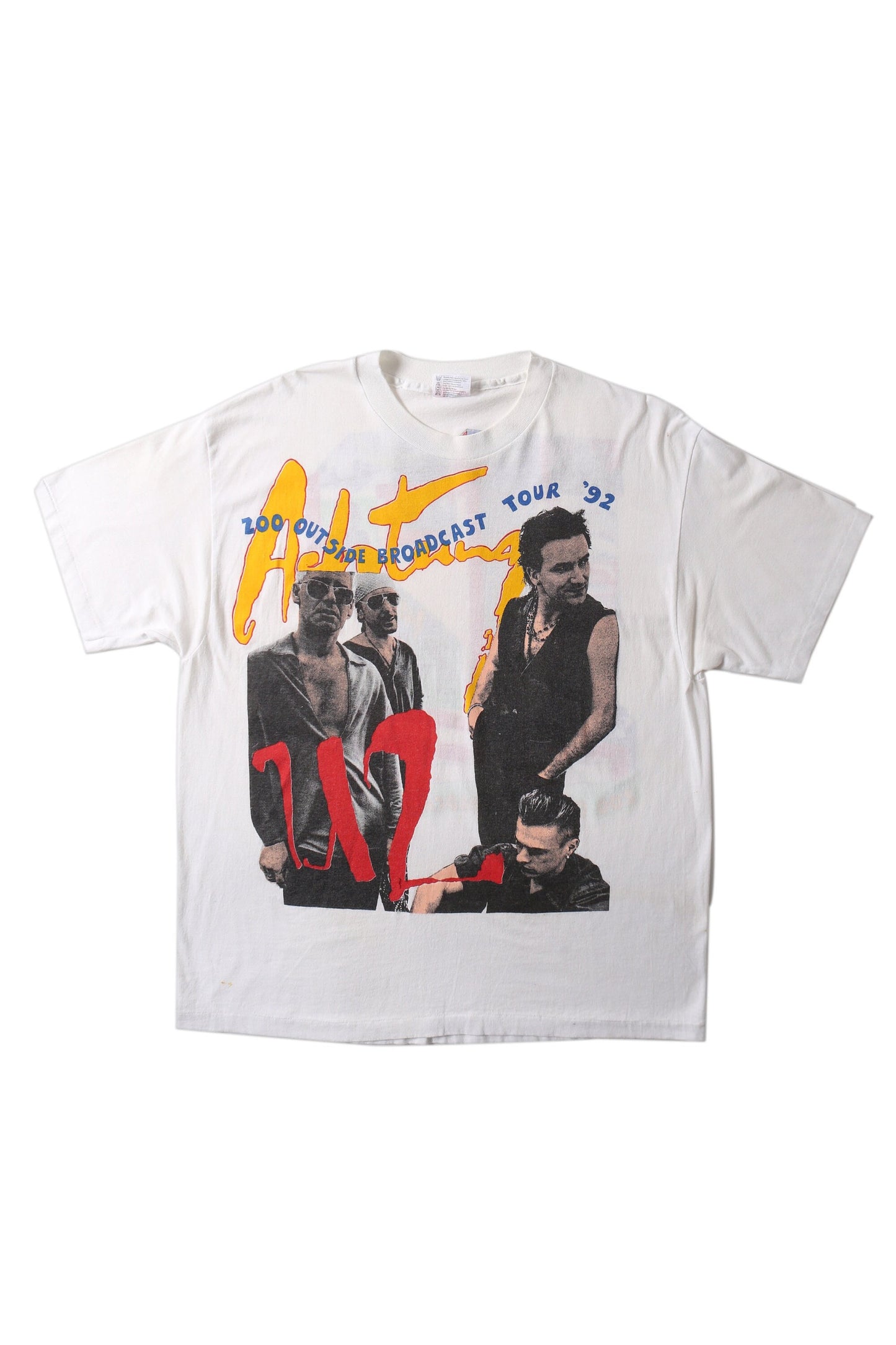 Vintage u2 tour 92 t-shirt zoo white broadcast rocker concert