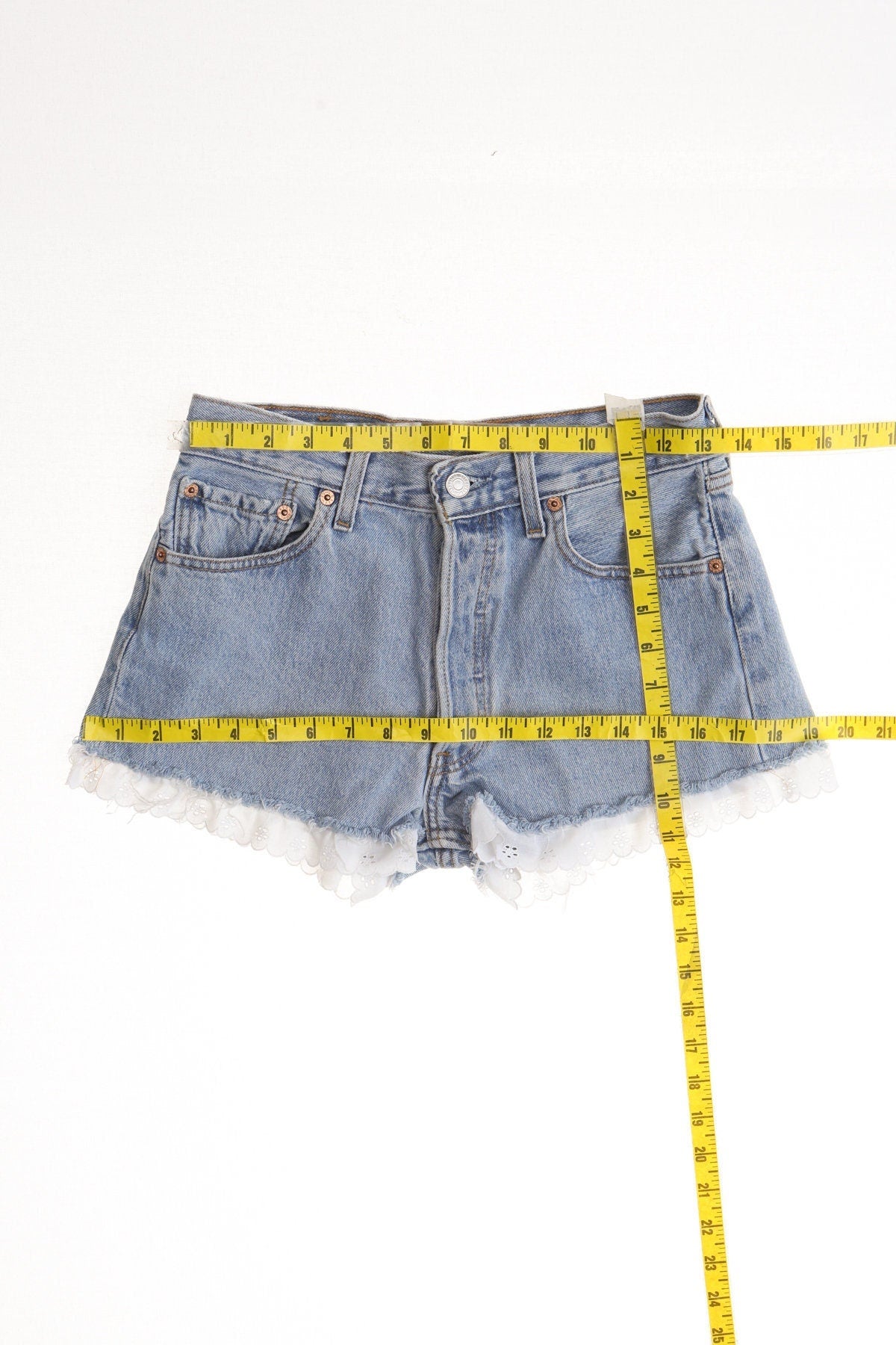 Levi's denim short blue women high waist cut off 90's daisy dukes light wash