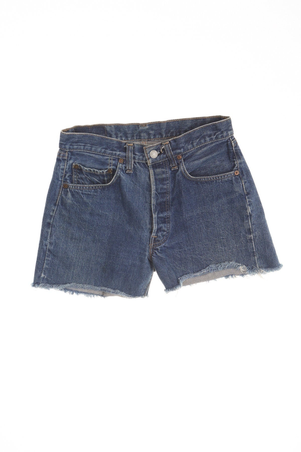 Vintage levi's blue denim short xx high waist 70's women cut off
