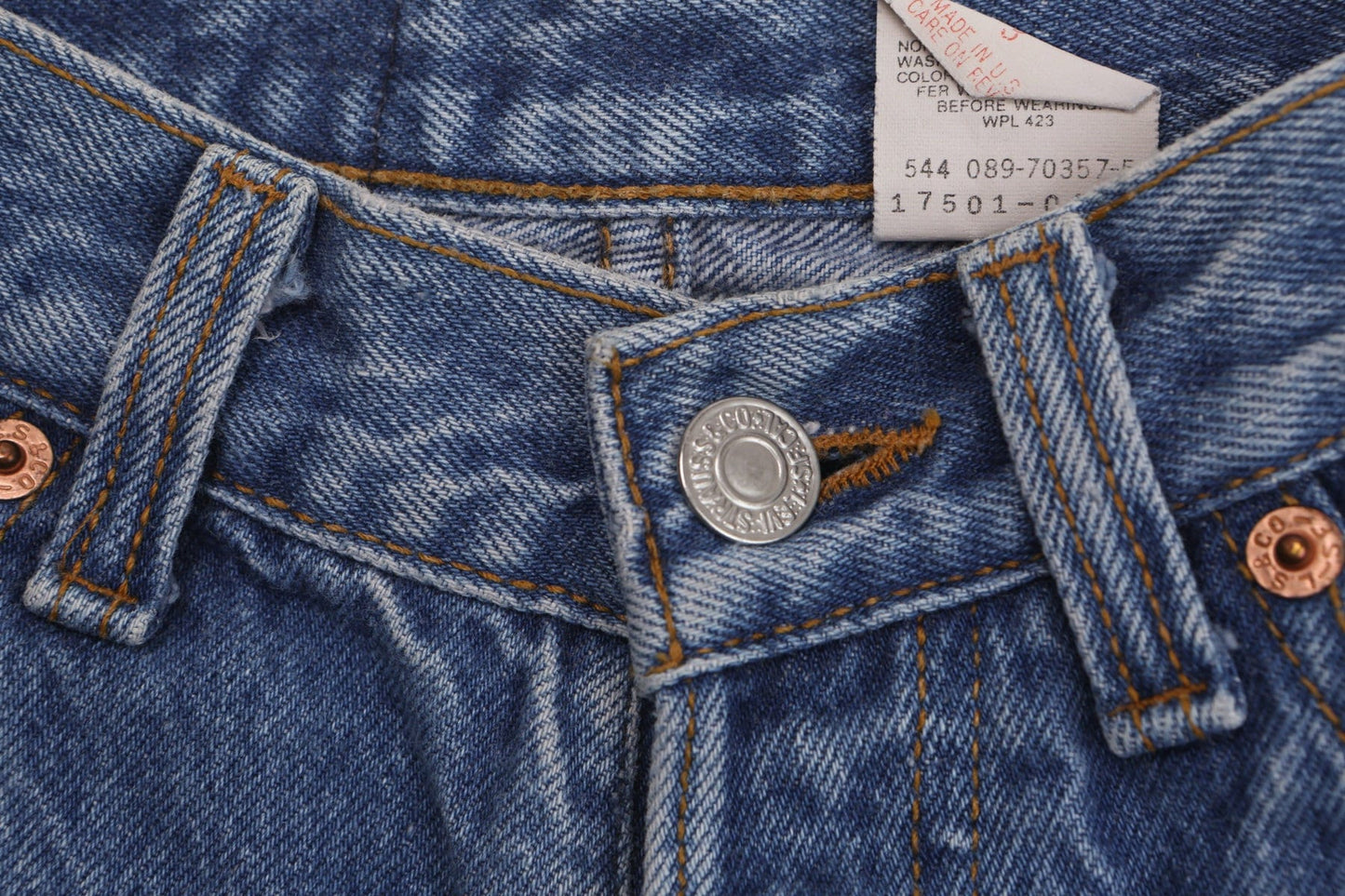 Vintage 501 levi's denim short jeans 80's blue high waist made in usa cut off