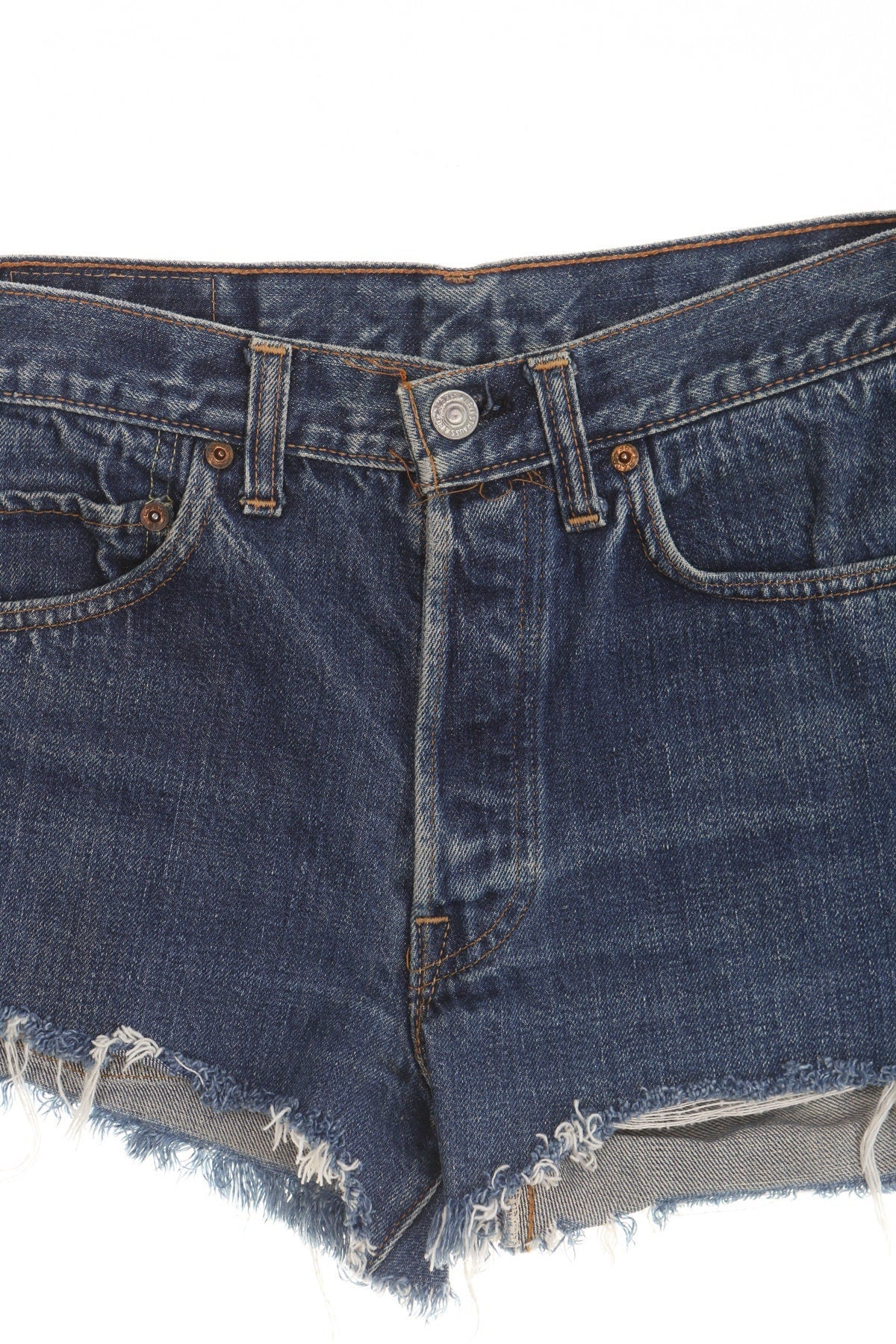 Vintage denim levi's short xx 80's high waist jean made in usa boho blue