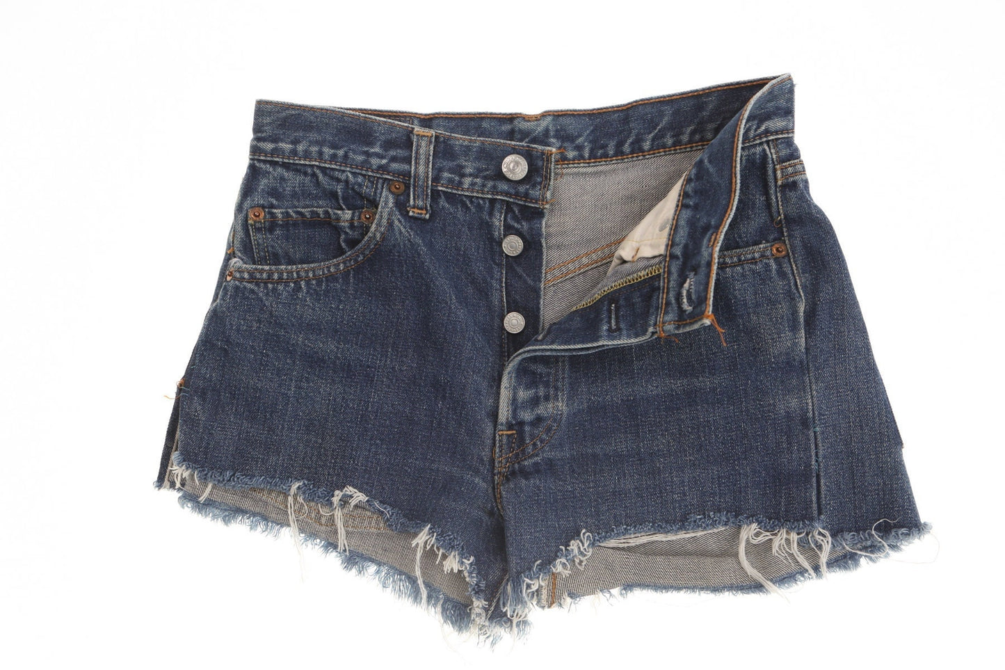 Vintage denim levi's short xx 80's high waist jean made in usa boho blue