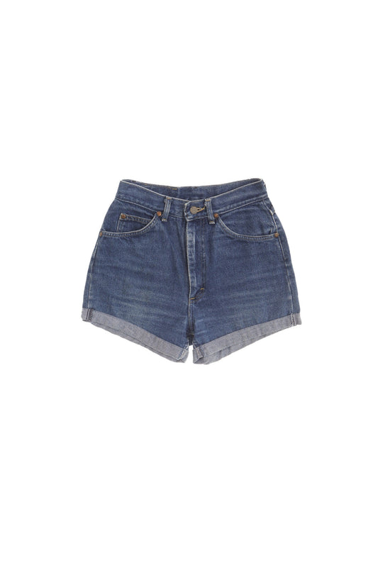Vintage lee denim short women high waist folded seam