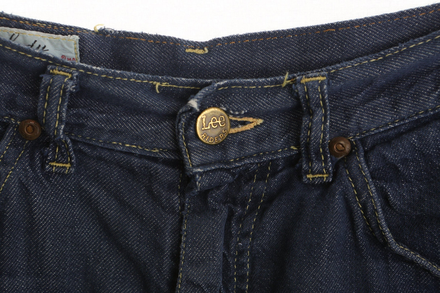 Vintage lee riders lady blue women 70's 60's high waist short denim