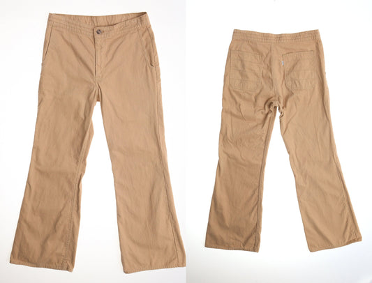 Vintage levi's corduroy beige brown pants bell bottom hippie men casual