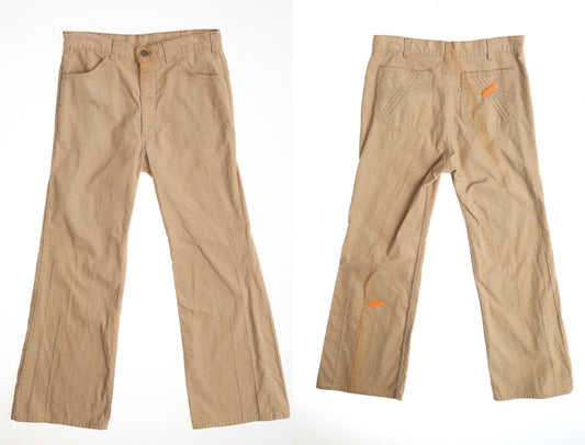 Vintage 70's levi's corduroy pants men beige white tab rare