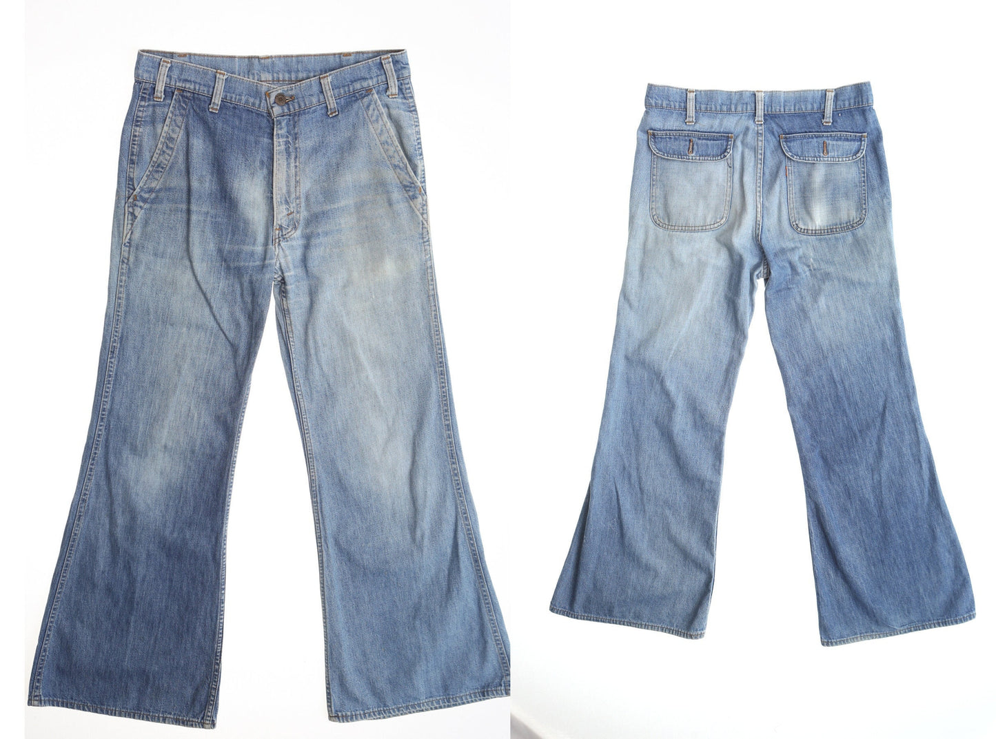 Vintage levi's blue men bell bottom pants 70's orange tab hippie boho