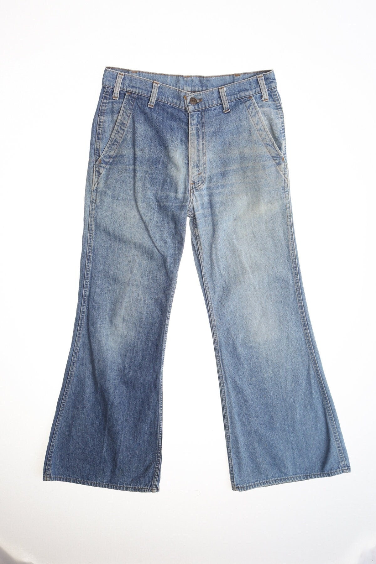 Vintage levi's blue men bell bottom pants 70's orange tab hippie boho