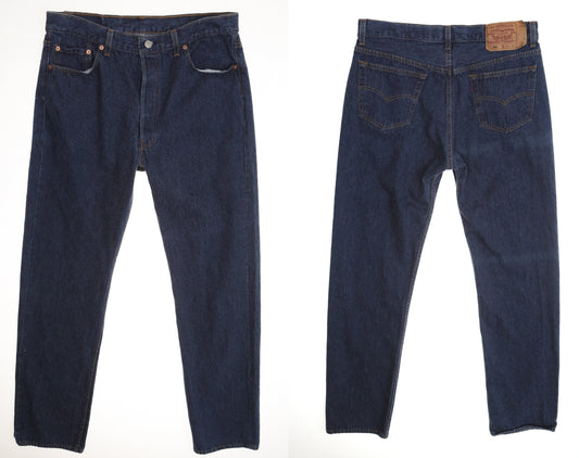 Vintage 501 levi's jeans denim pants western blue dark wash made in usa men