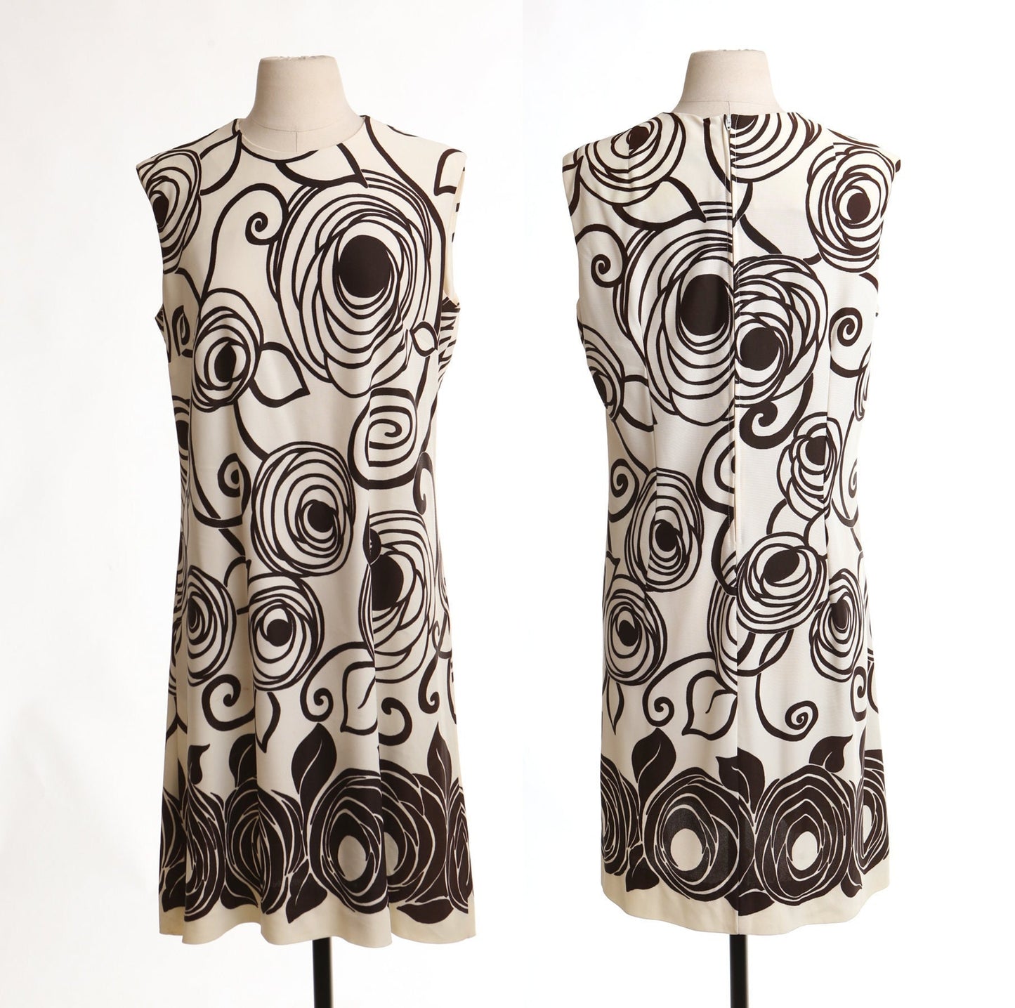 Vintage 70's 60's mod floral print casual summer dress women