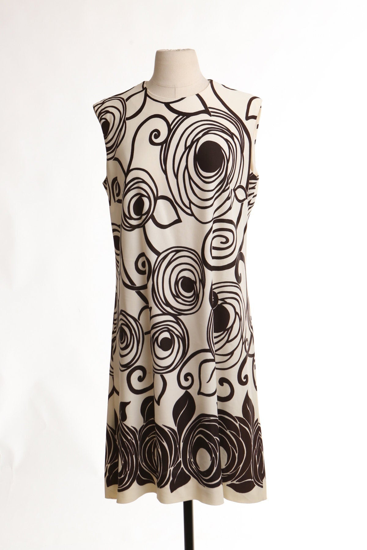 Vintage 70's 60's mod floral print casual summer dress women