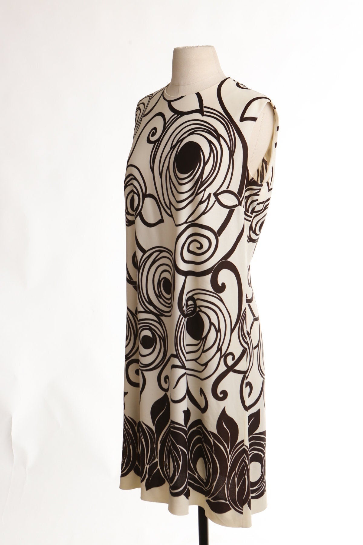 Vintage 70's 60's mod floral print casual summer dress women