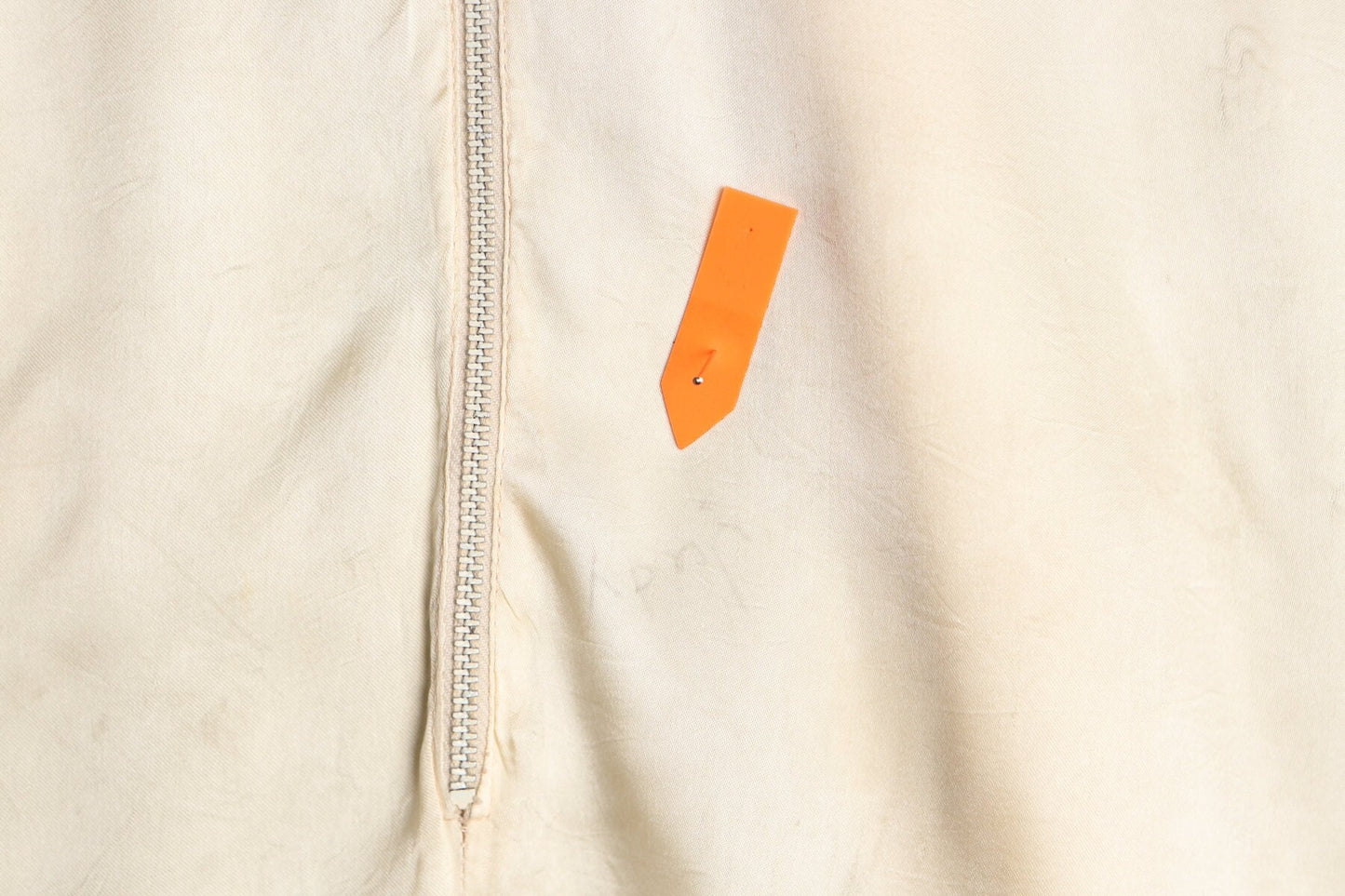 Vintage women nightgown dress beige 30's 40's zipper front vitorian