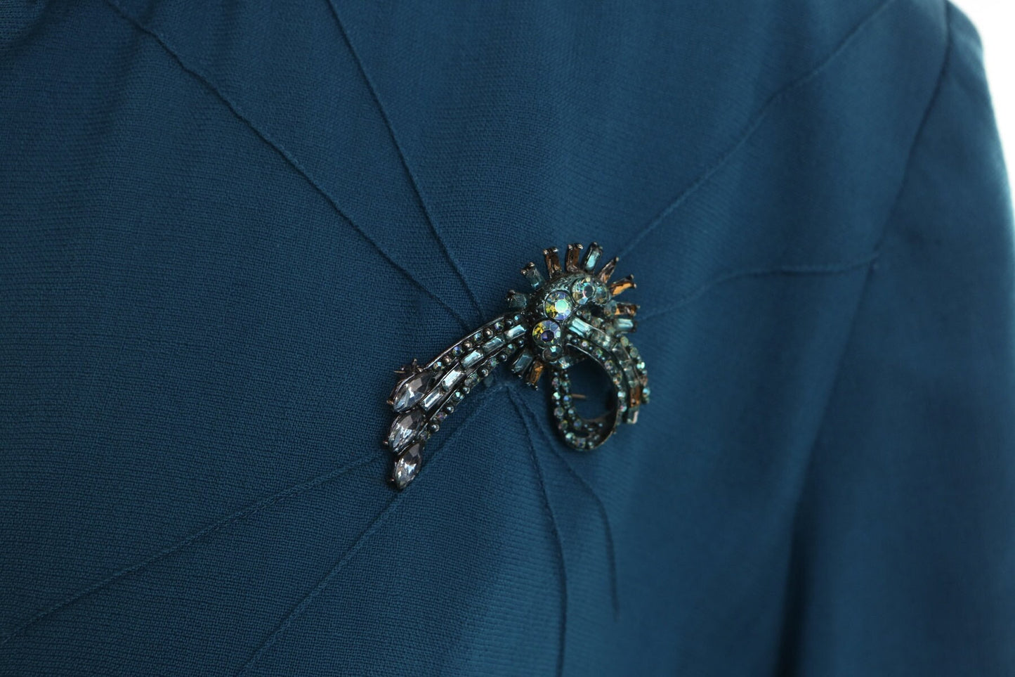 Vintage women casual 40's dress green formal button front