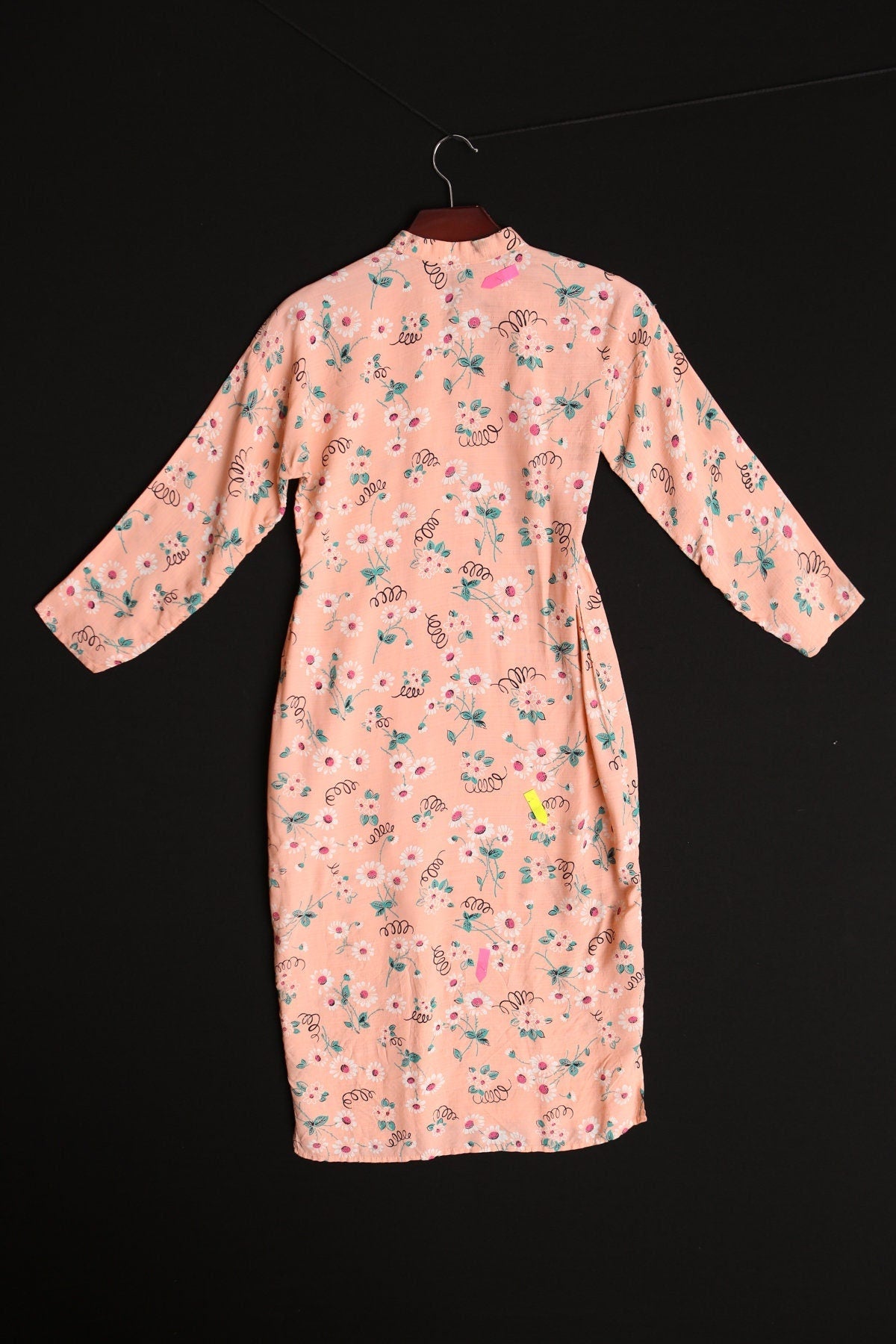 Vintage cheongsam dress mandarin floral print pink chinese summer