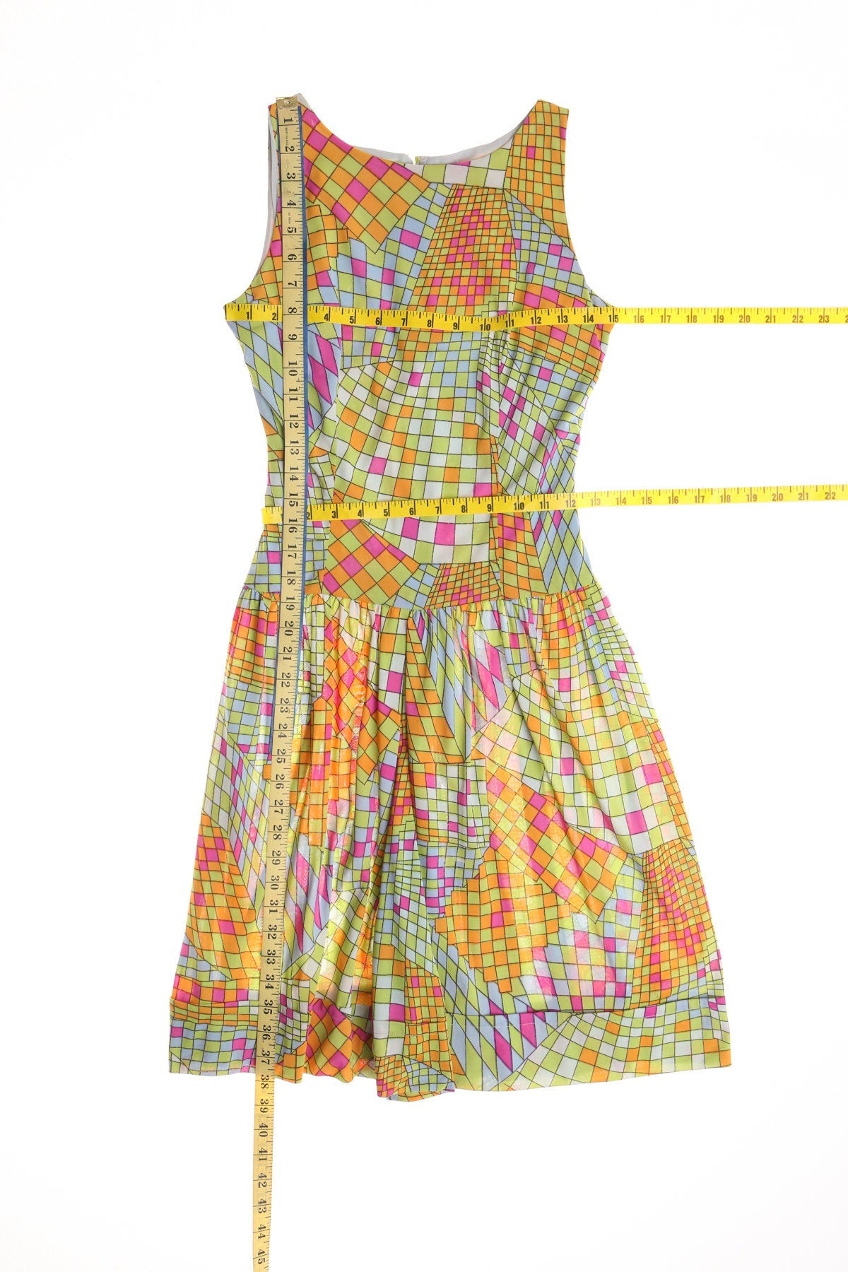 Vintage 70's plaid yellow jumpsuit romper