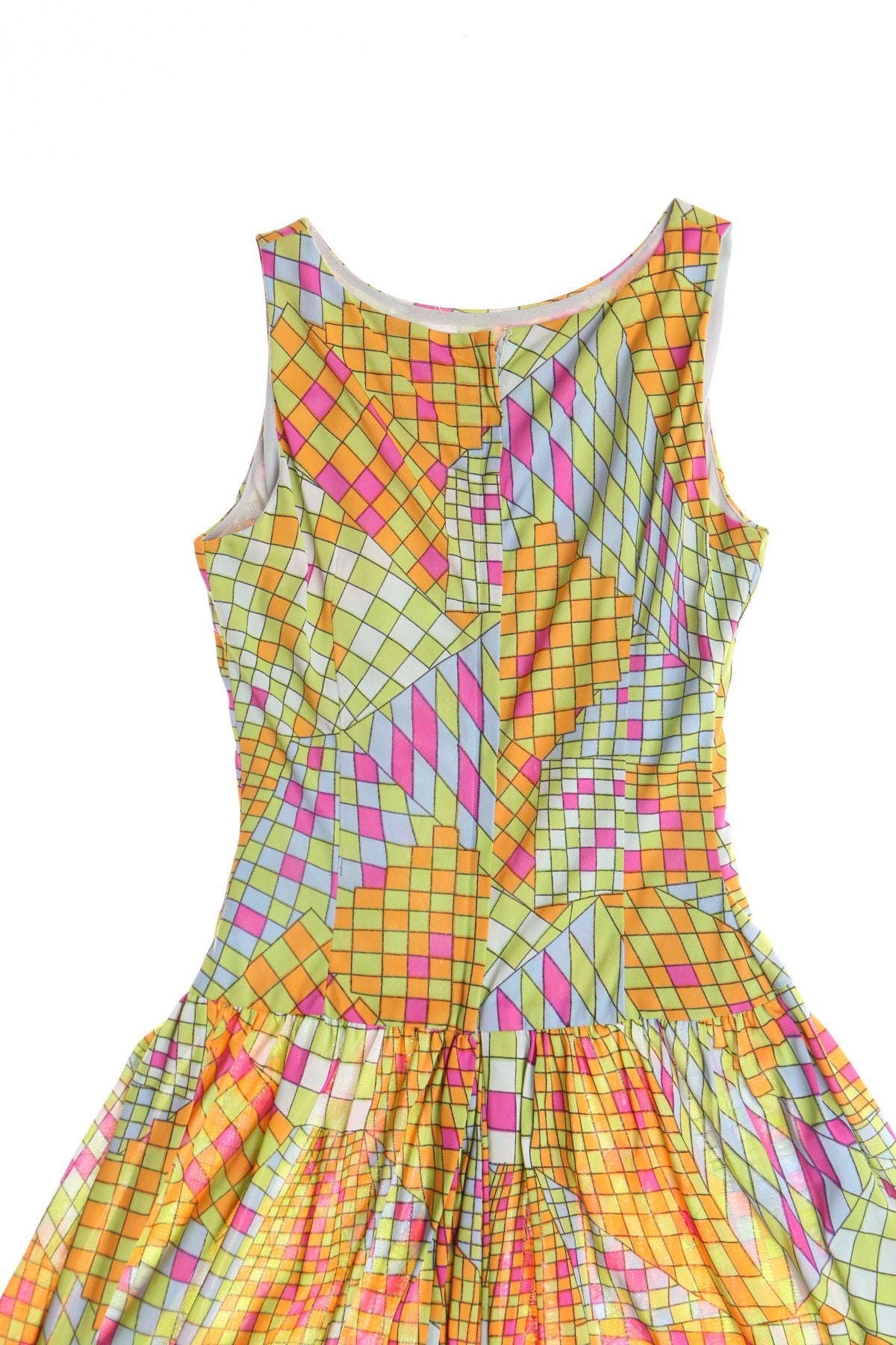 Vintage 70's plaid yellow jumpsuit romper