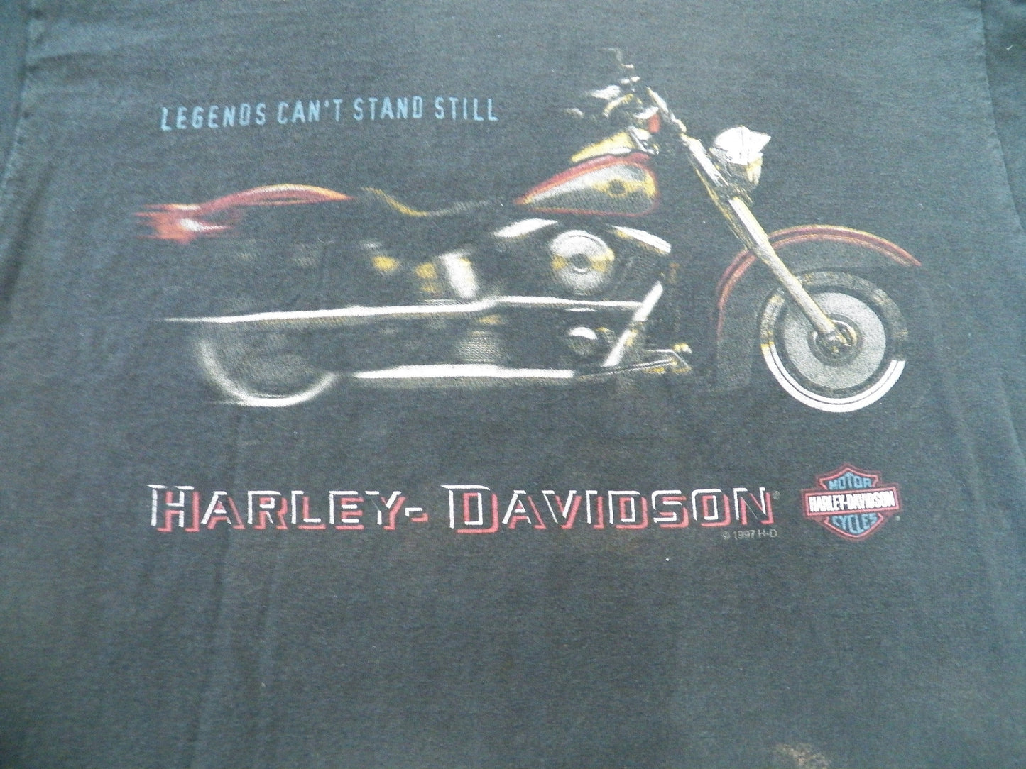 Black harley davidson graphic t-shirt made in usa motorcycle