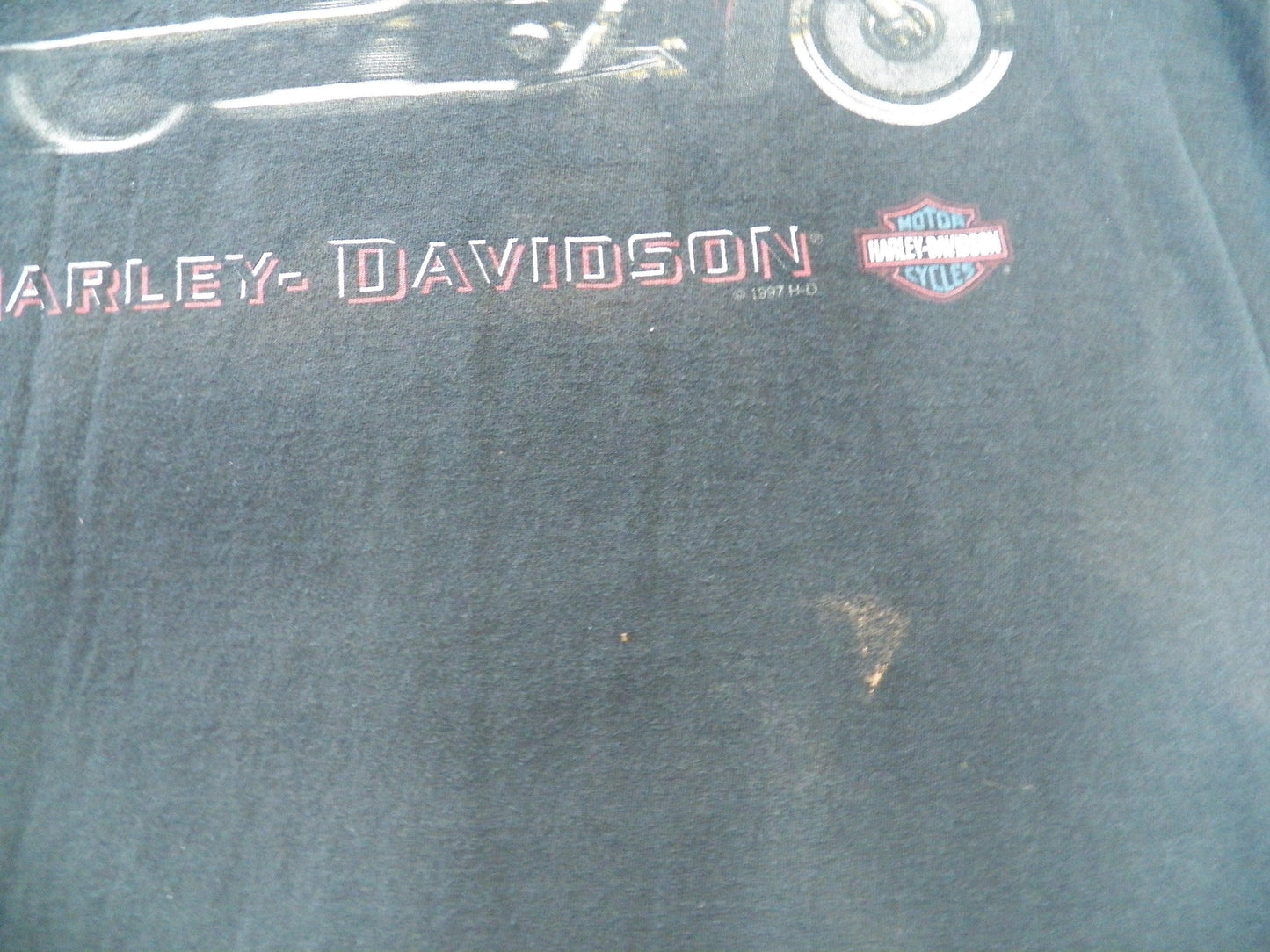 Black harley davidson graphic t-shirt made in usa motorcycle