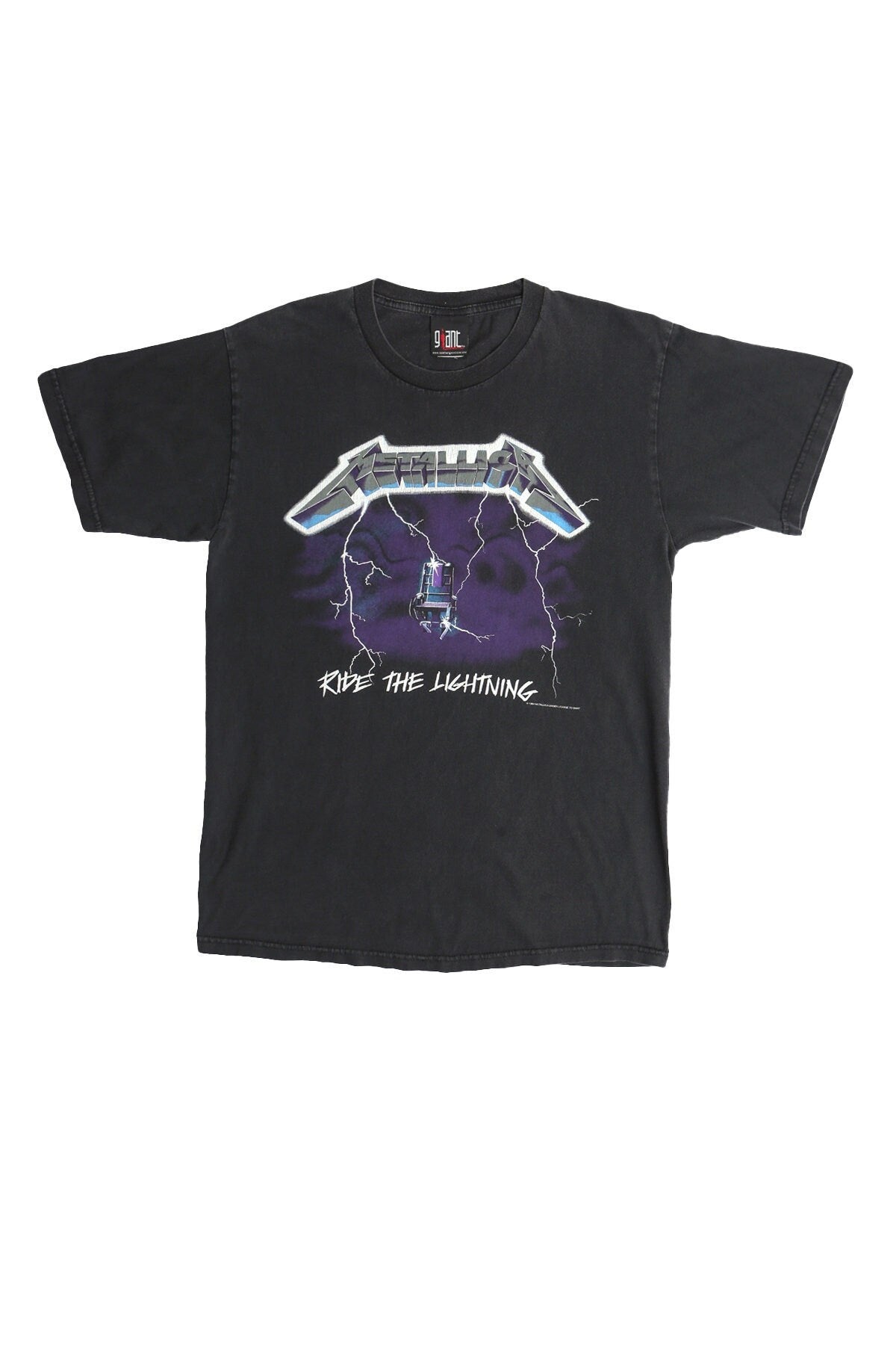 Vintage metallica black rock t-shirt shirt ride the lightning giant label