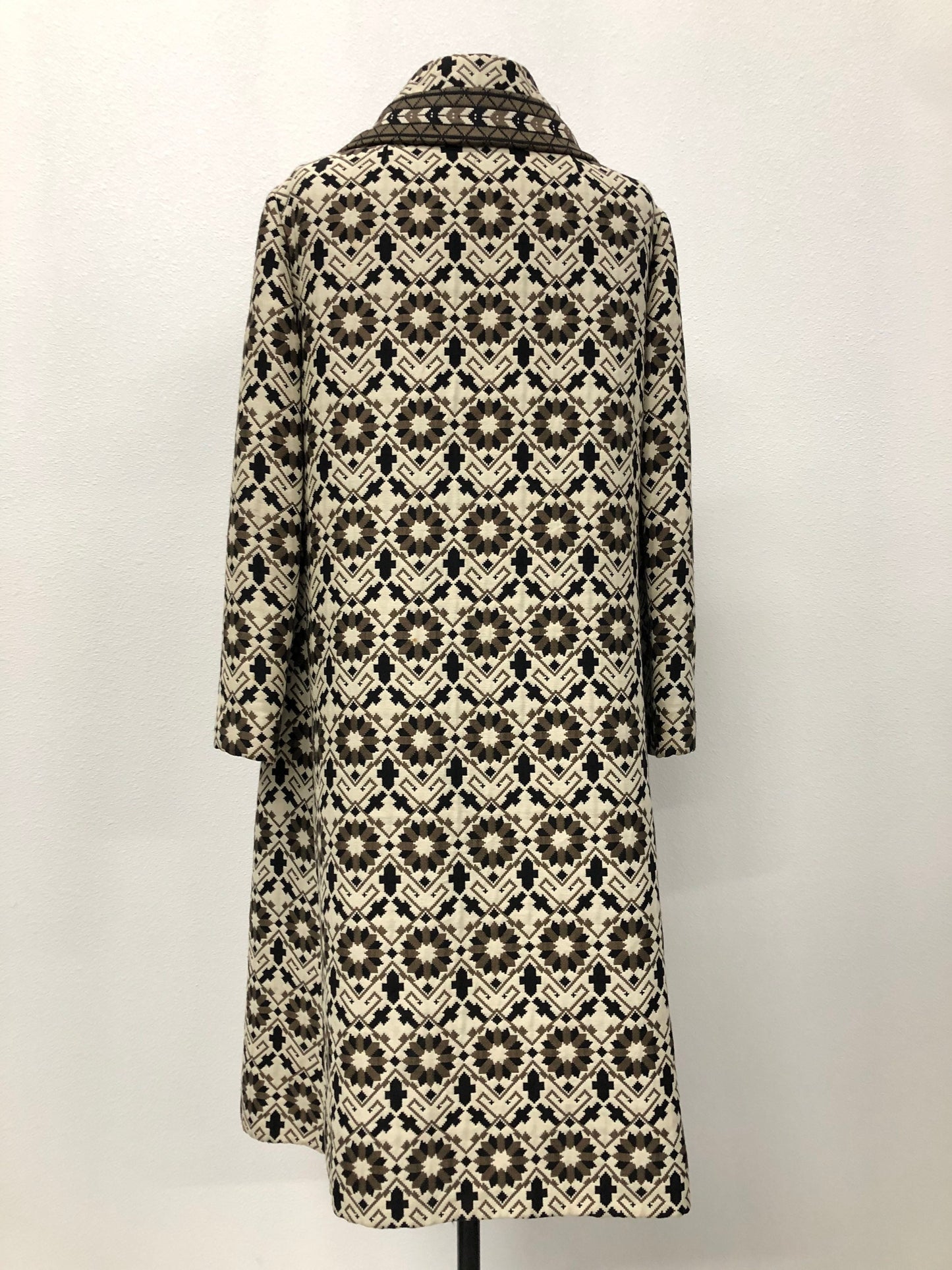 Stella braun geometric print new york coat winter black white vintage women